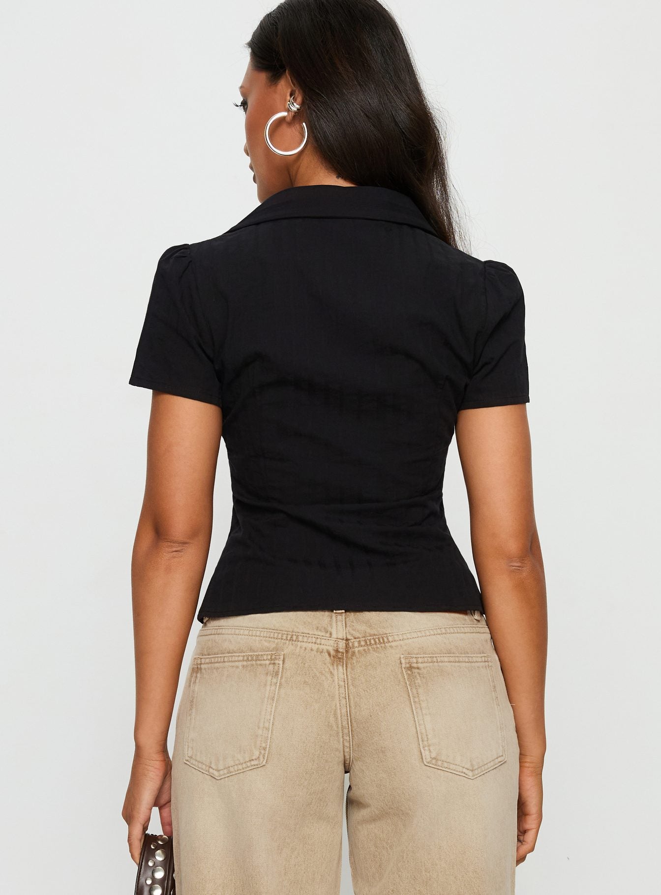 What A Show Button Up Top Black - Image 5