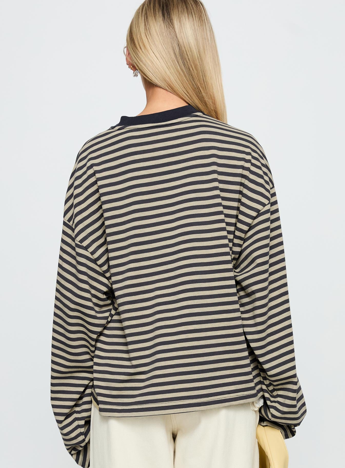 Bloom Long Sleeve Top Beige Stripe - Image 5