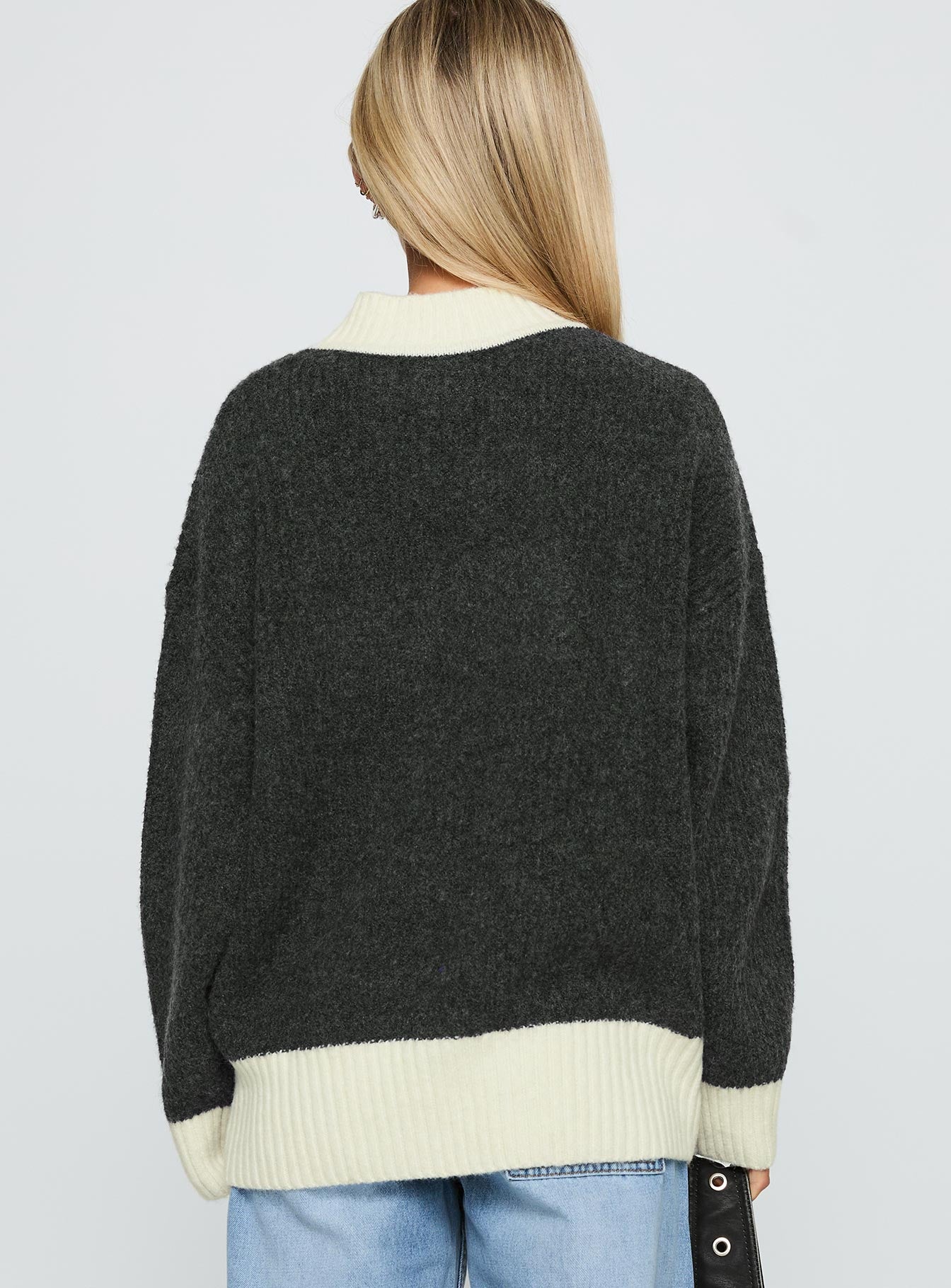 Broken Hearts Club Knit Sweater Grey - Image 5