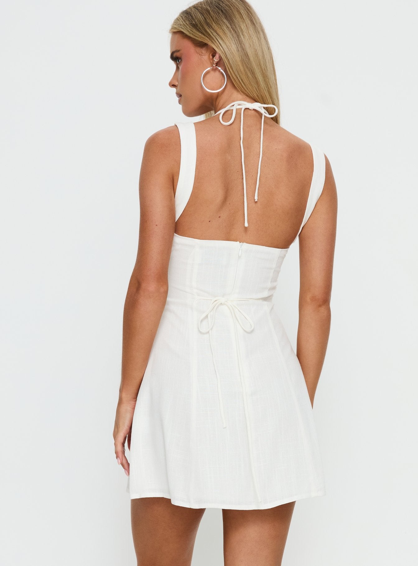 Kourtnae Halter Mini Dress White - Image 5