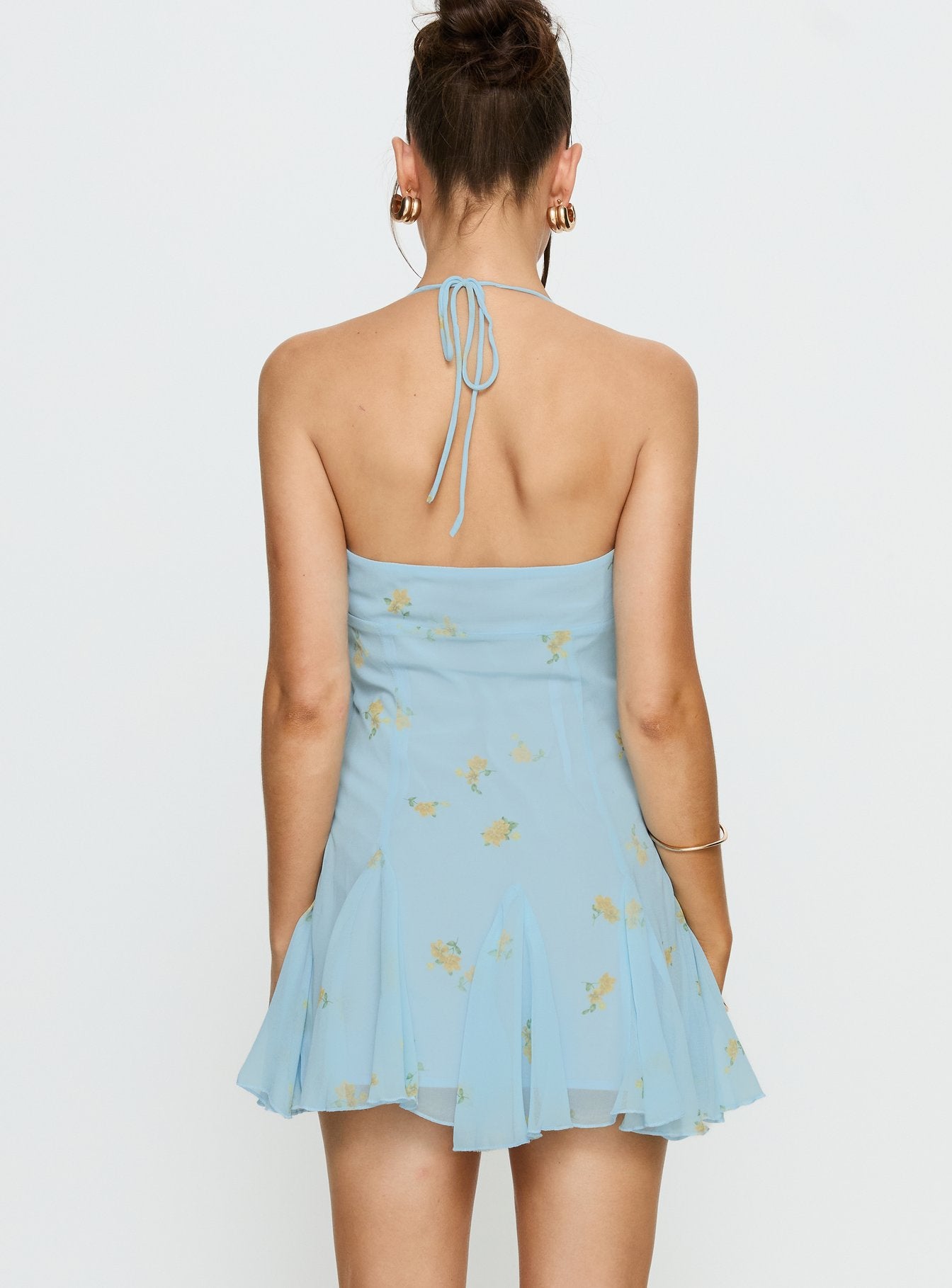 Delamere Mini Dress Pastel Blue Floral - Image 5