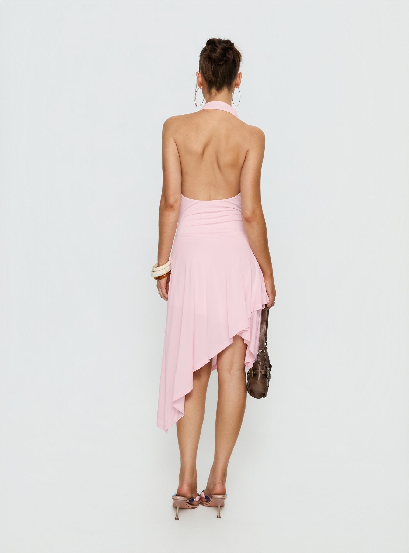 Yesina Halter Jersey Midi Dress Pink - Image 5
