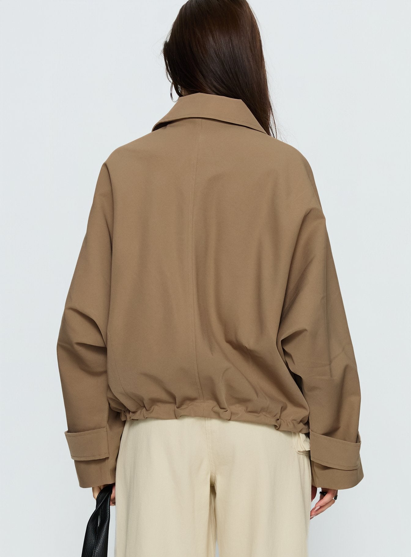 Sandria Cropped Trench Coat Beige - Image 4