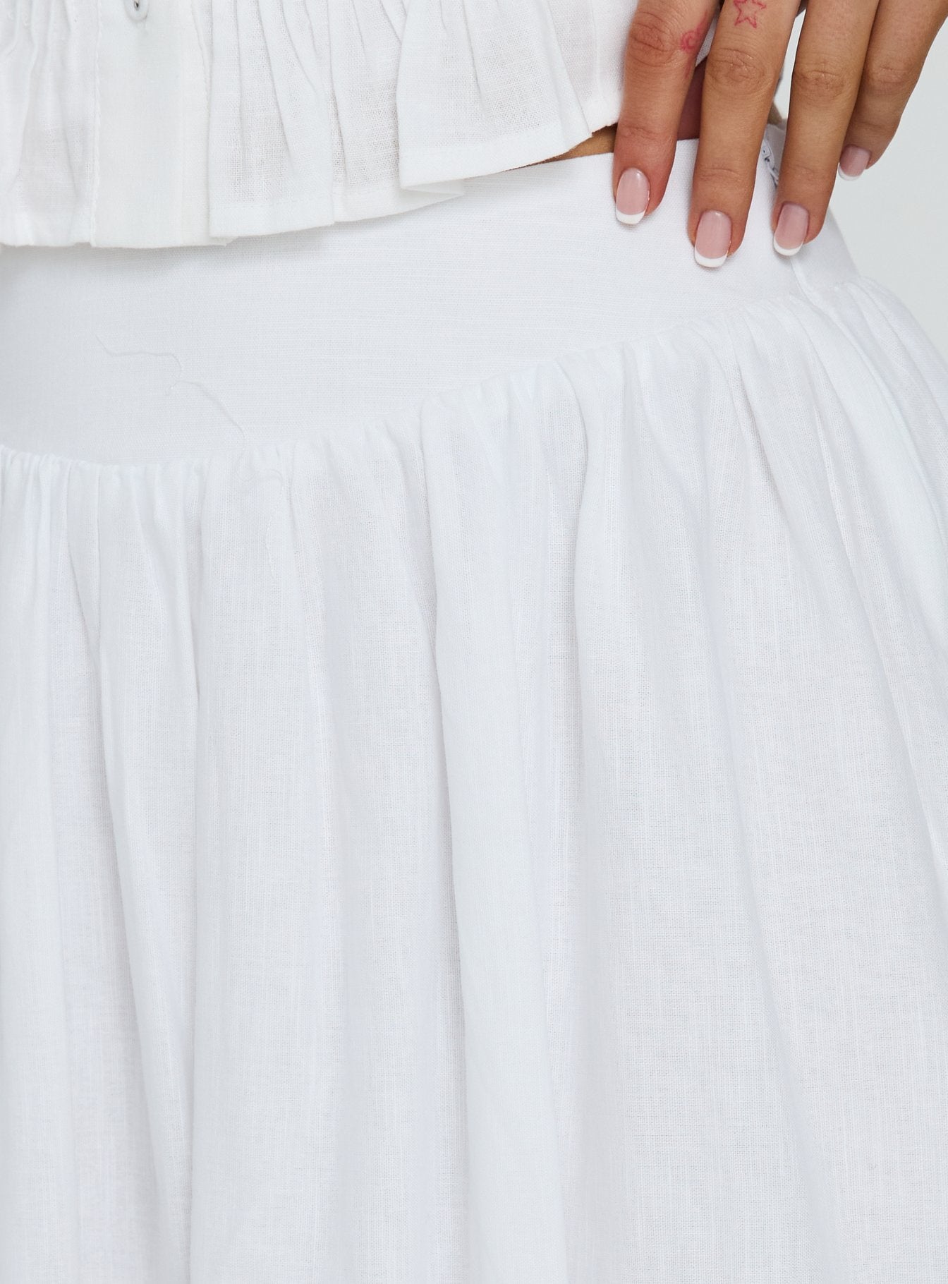 Valerio Maxi Skirt White - Image 6