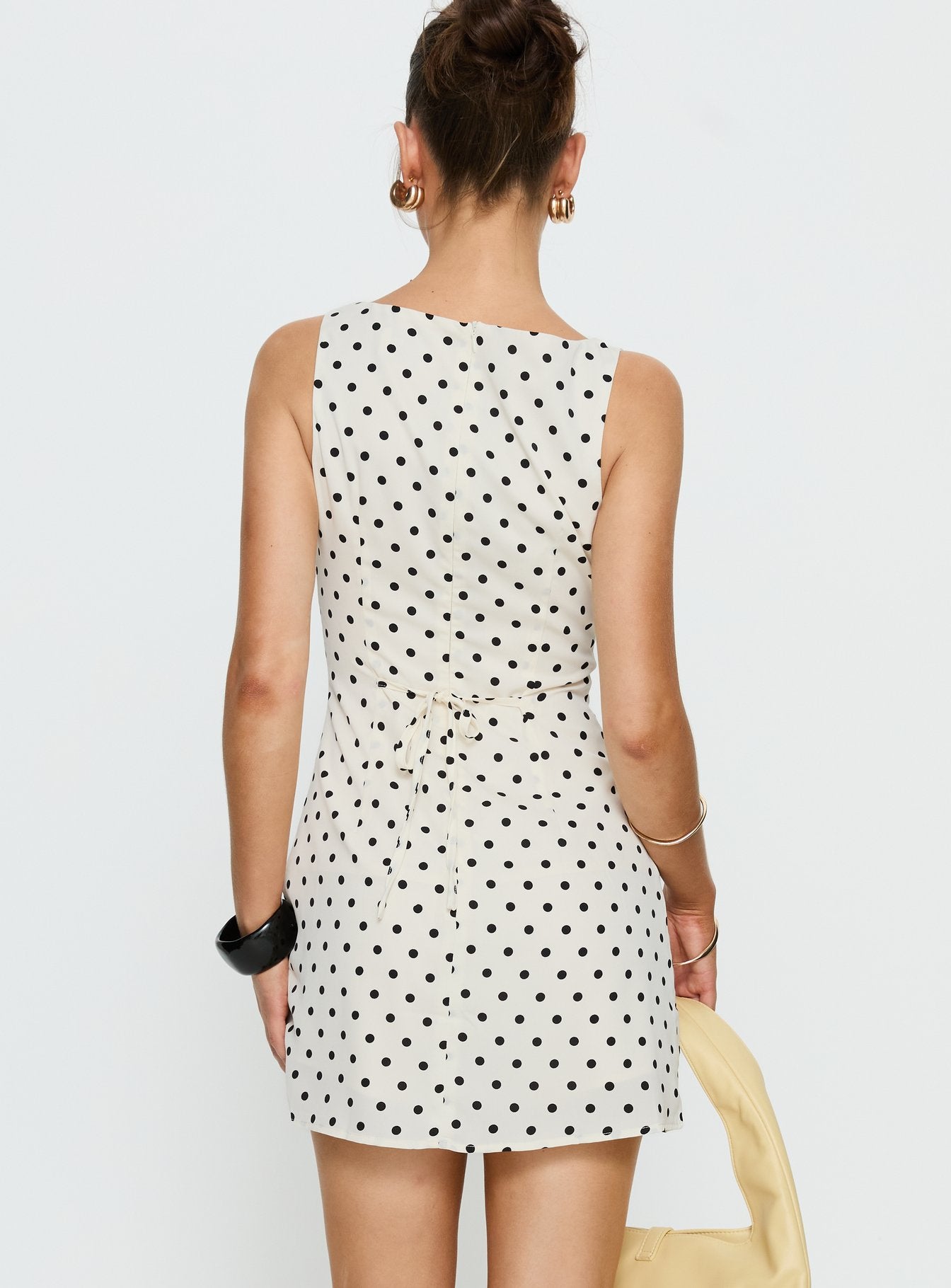 Kherin Boat Neck Romper Cream Polka - Image 5