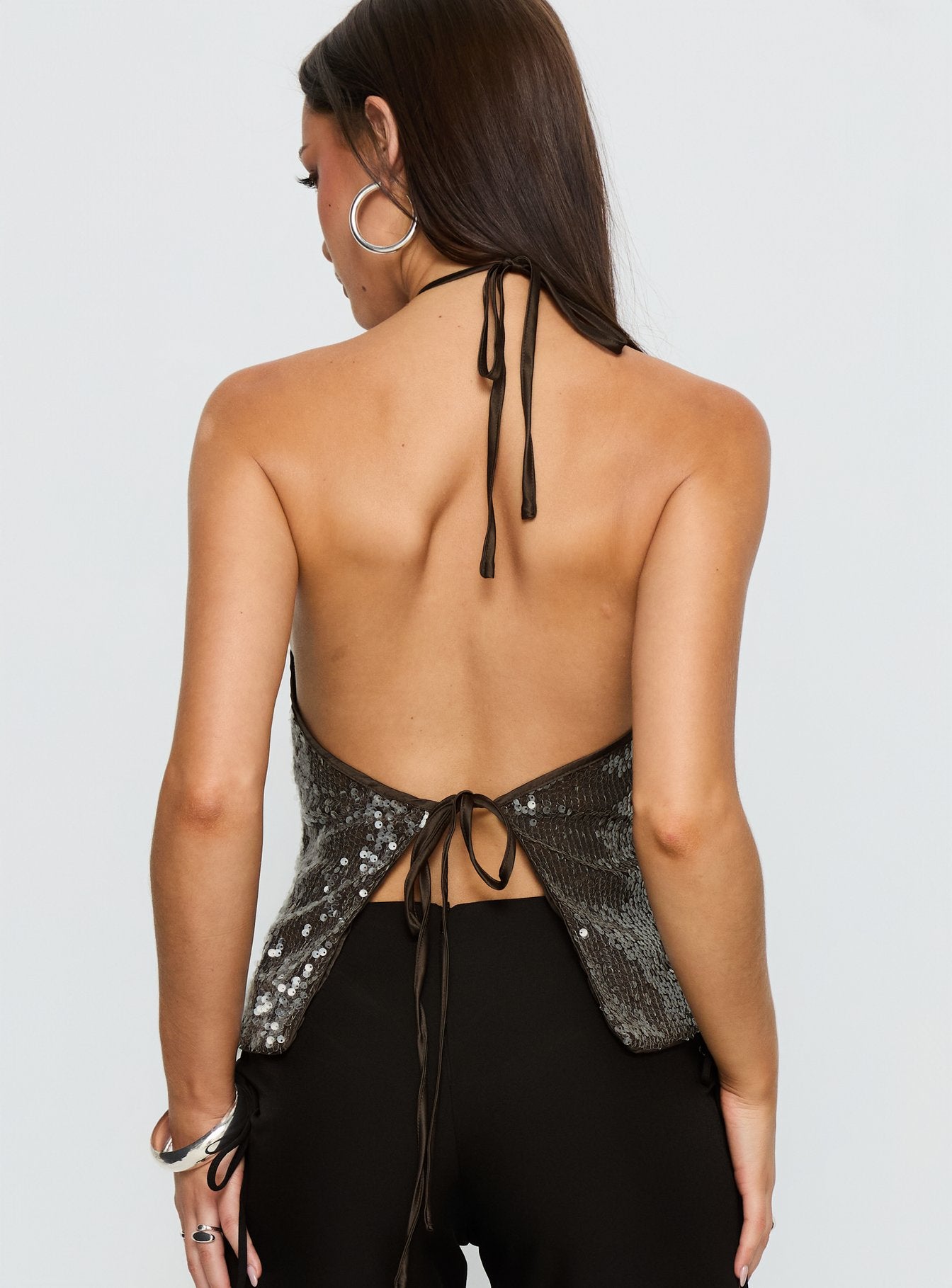 Sun Salutations Halter Top Chocolate - Image 5