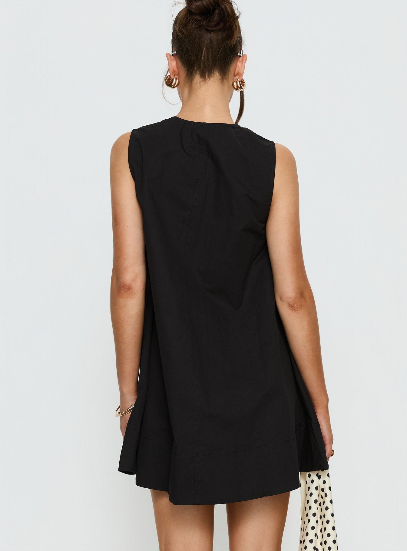 Eberta Ruched Baby Doll Mini Dress Black - Image 5