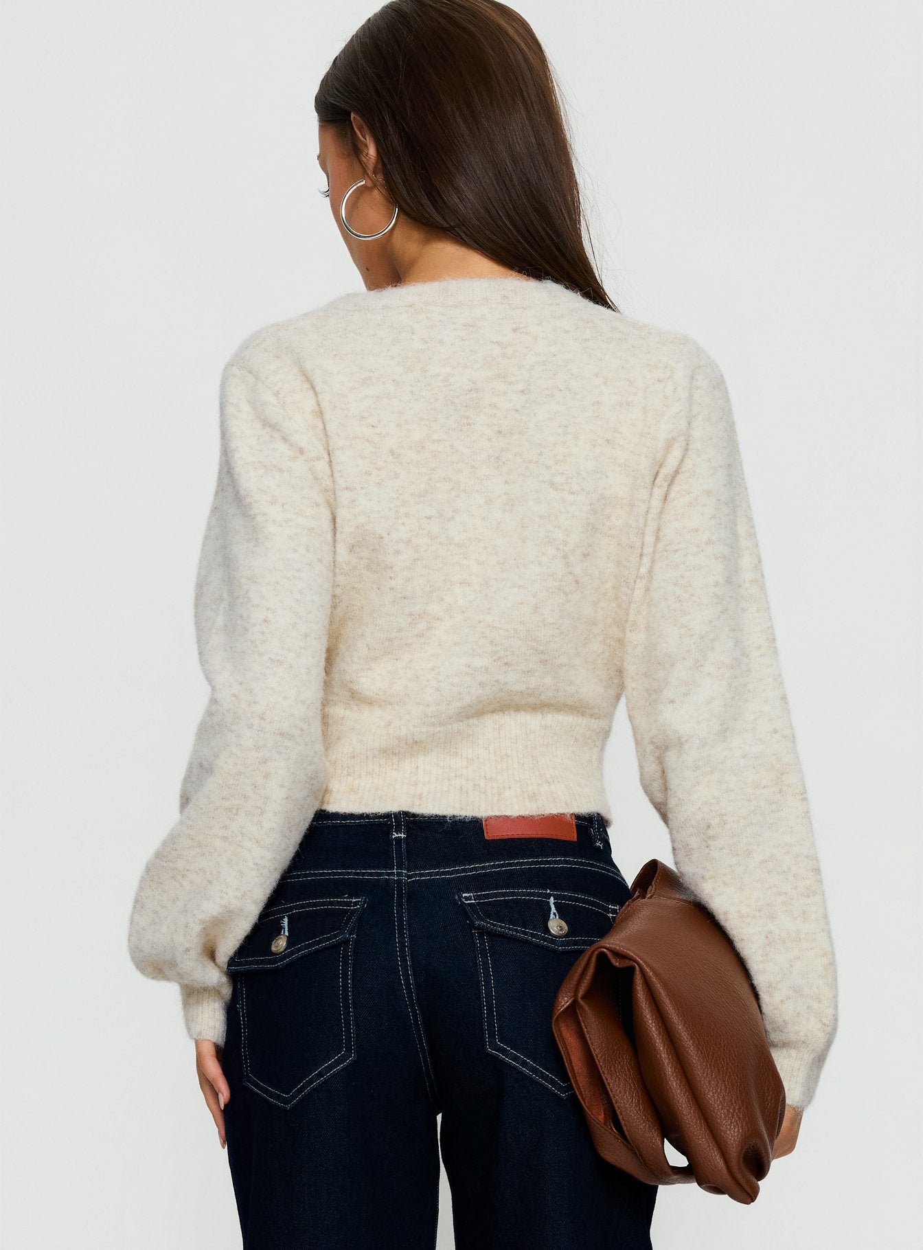 Dawsen Button Down Cardigan Cream - Image 5