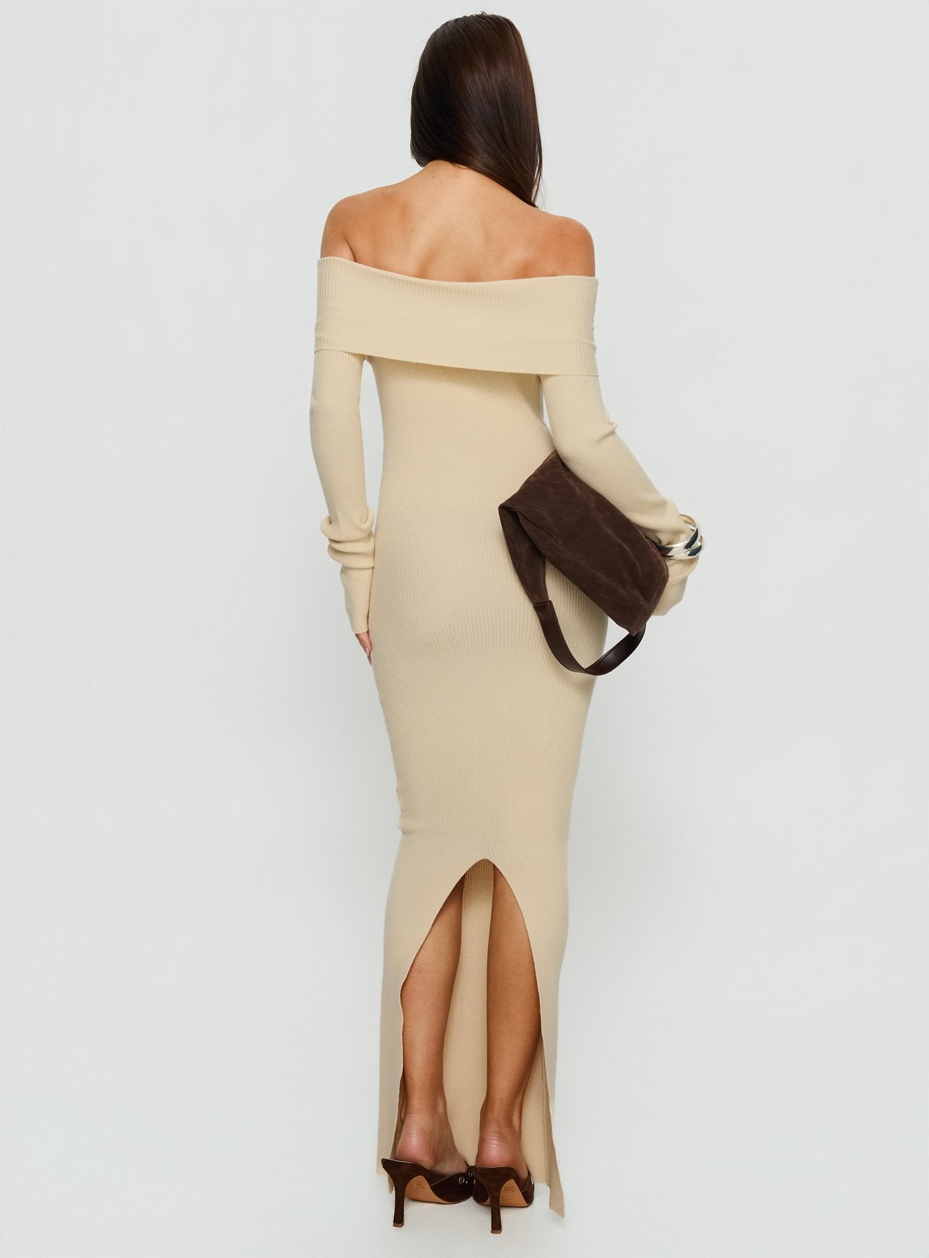 Phylis Off The Shoulder Maxi Dress Cream - Image 4