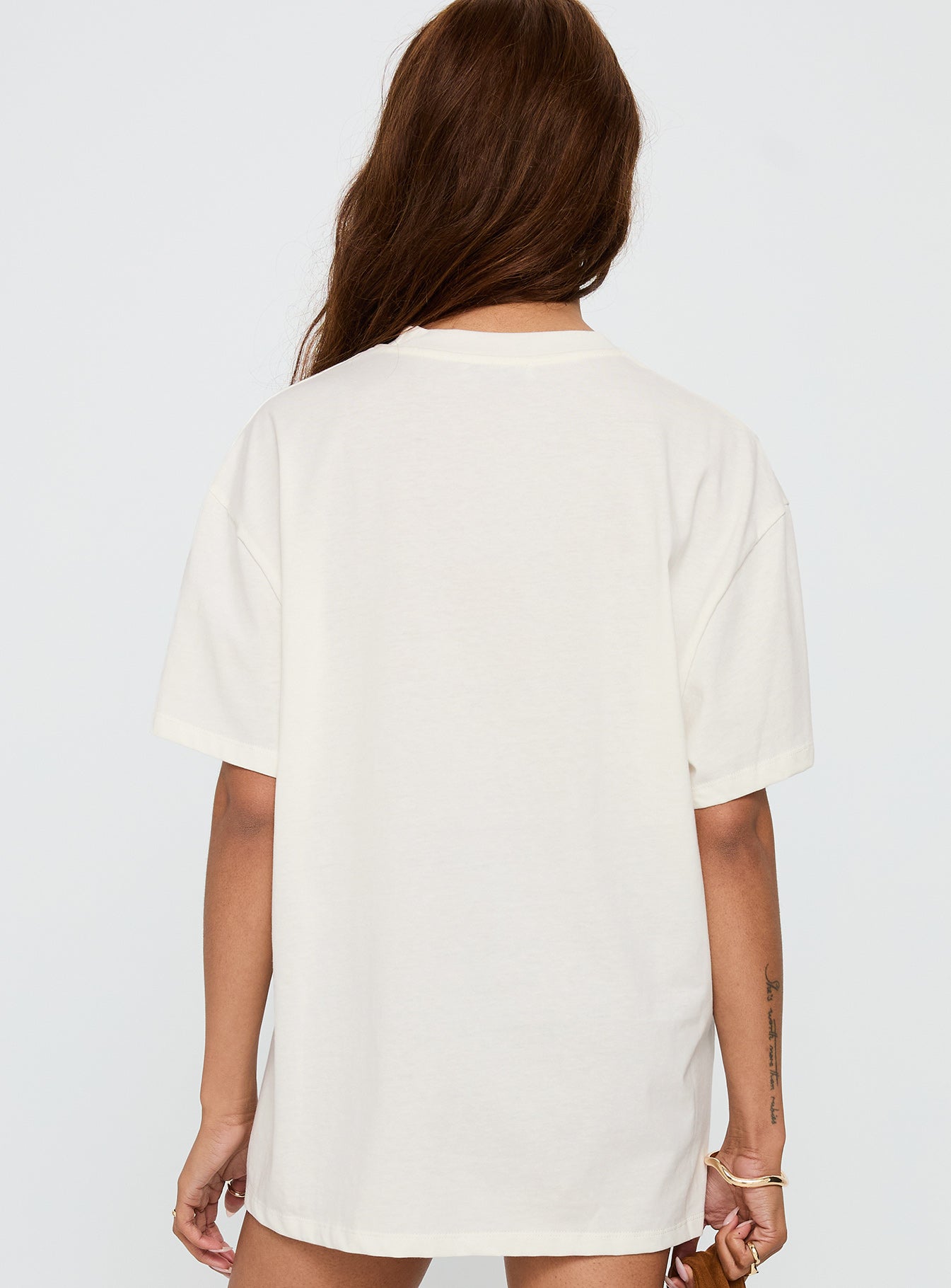 Unwind In Peace Oversized Tee White - Image 5