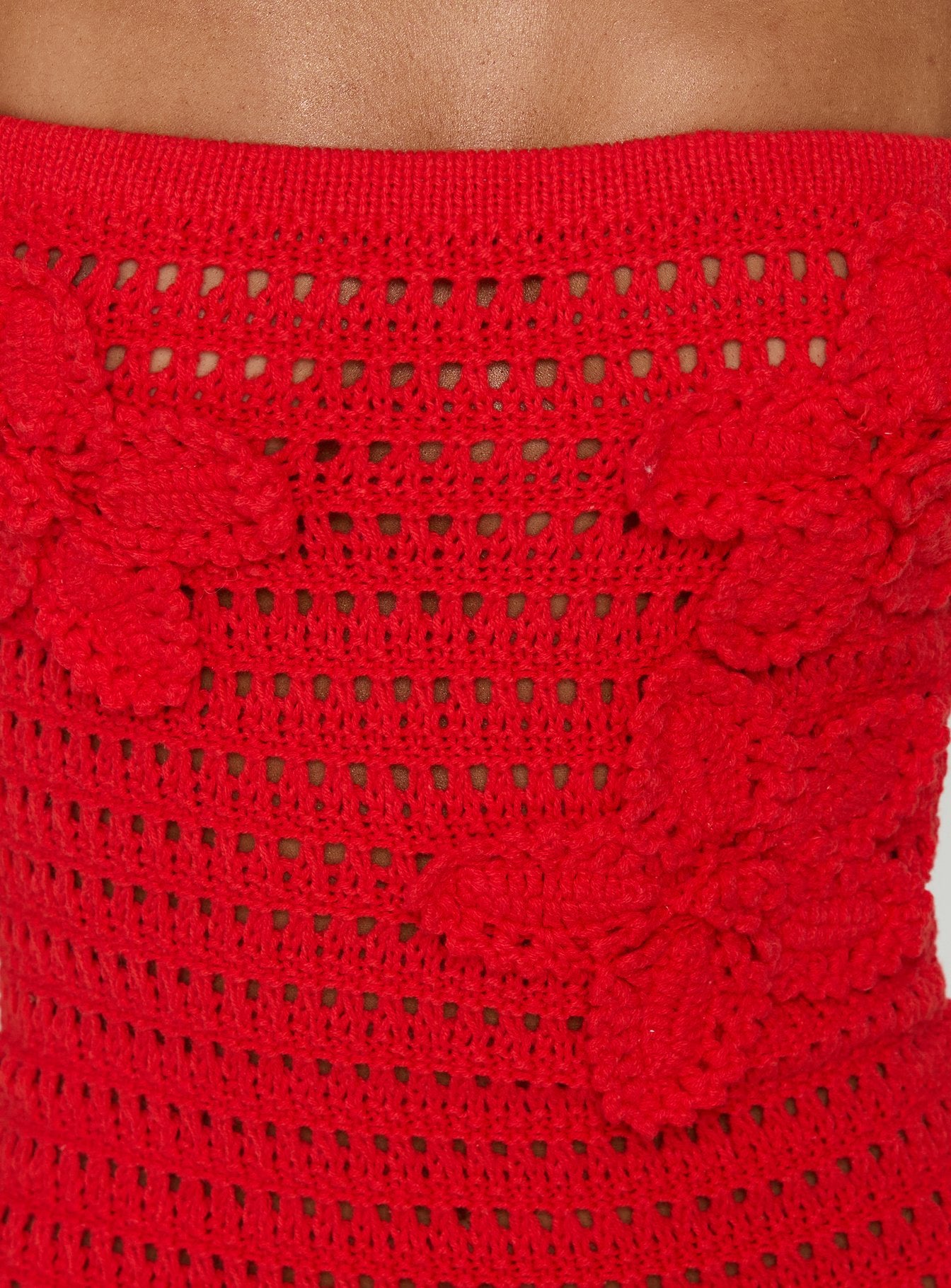 Olazia Strapless Knit Mini Dress Red - Image 5