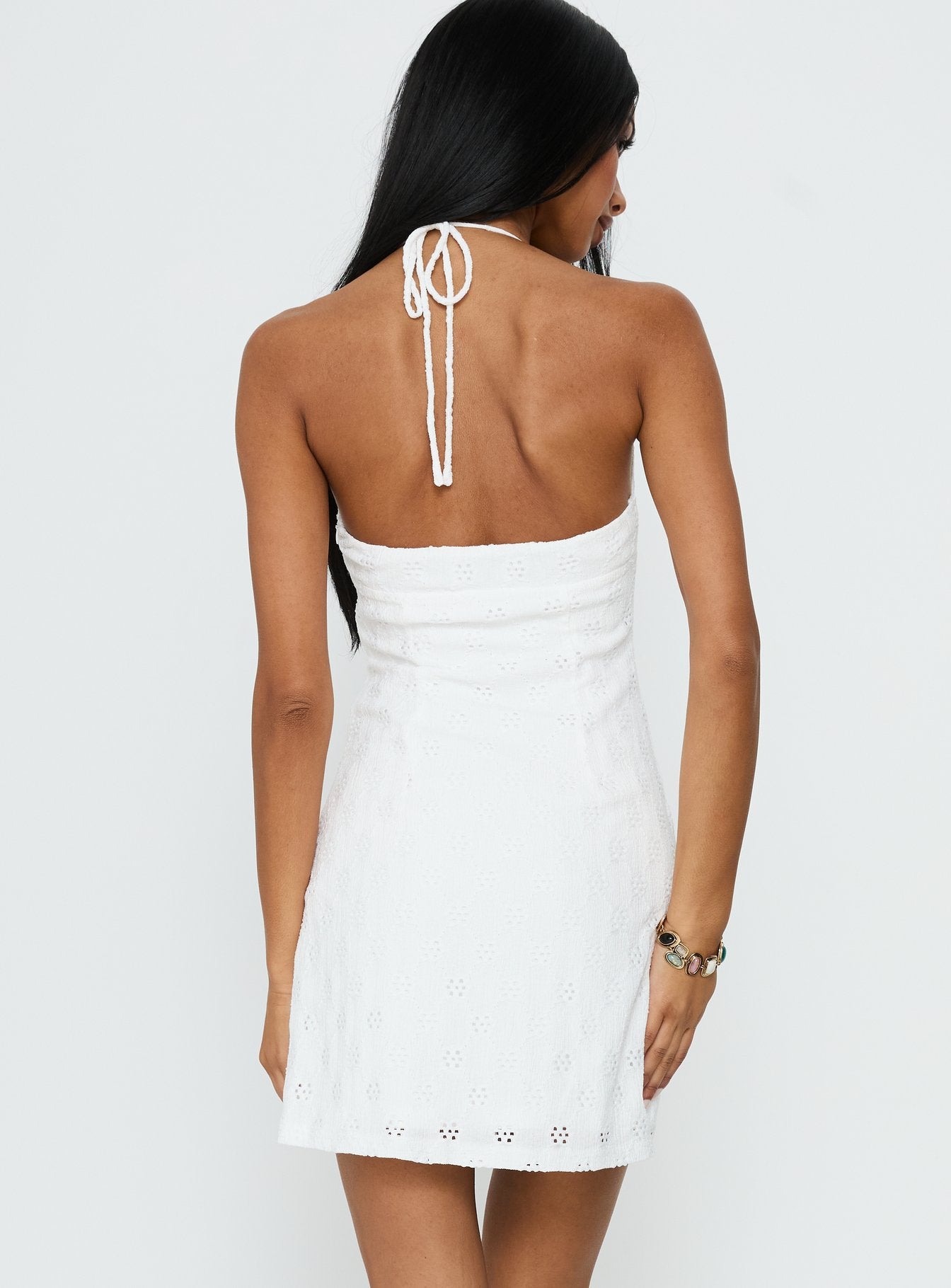 Summer Cider Embroidered Mini Dress White - Image 5