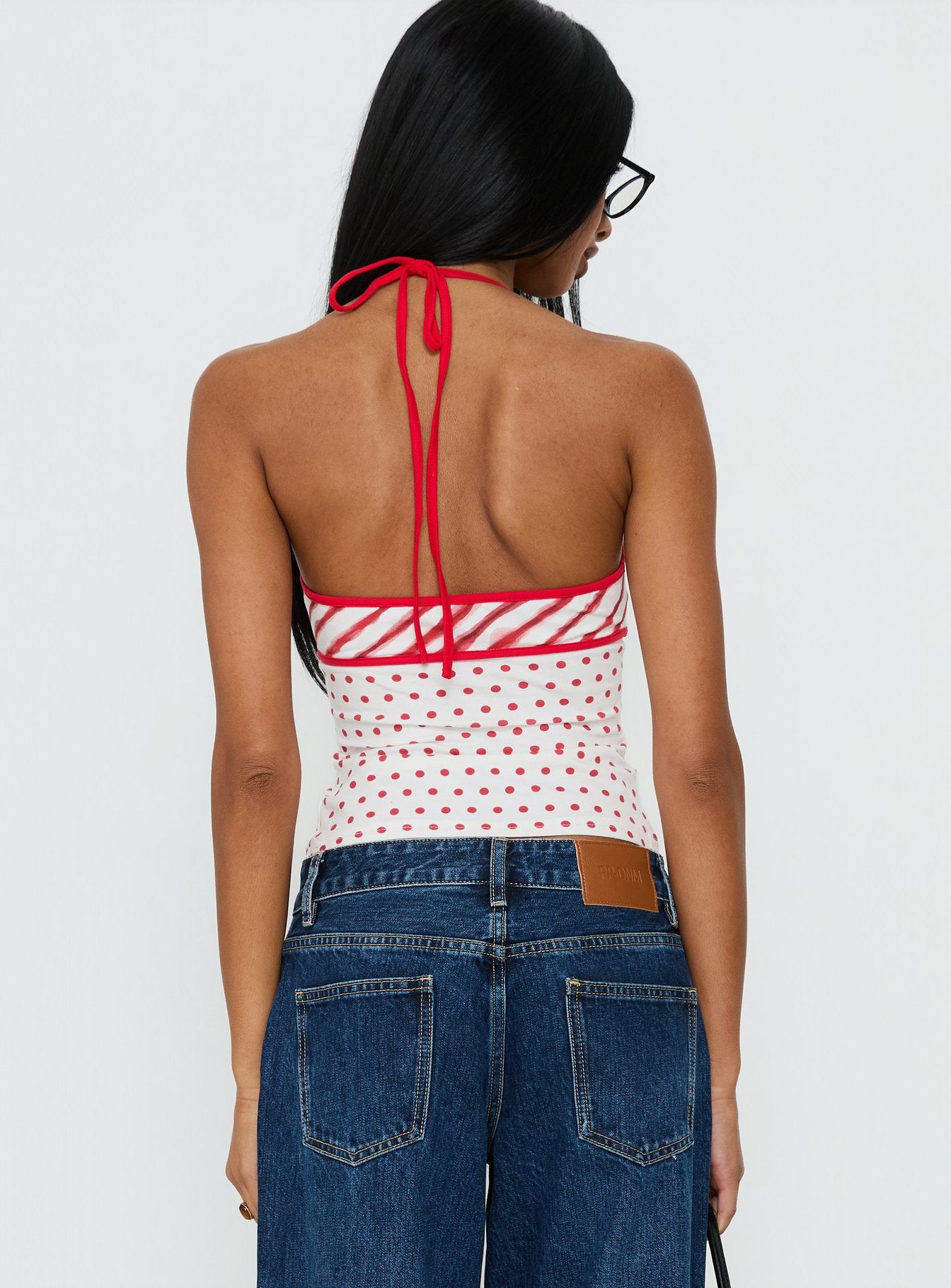 Aelina Halter Top Red / White Polka Dot - Image 5