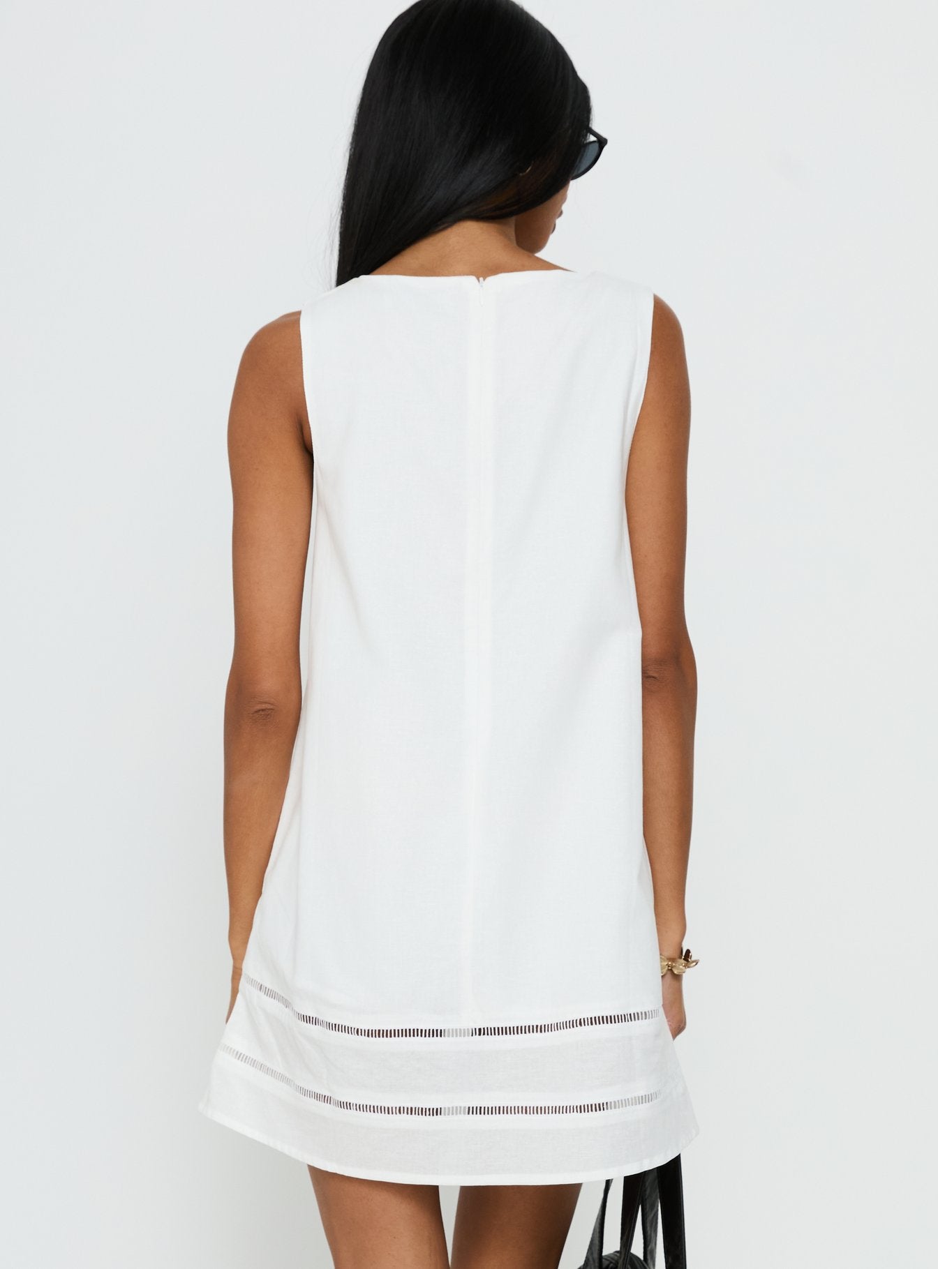 Haily Babydoll Mini Dress White - Image 5