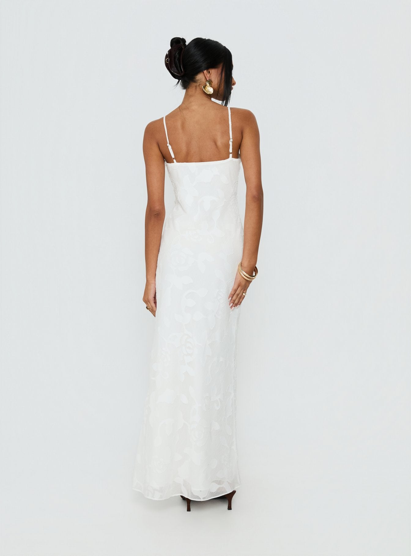 Avienna Maxi Dress White Burnout - Image 5