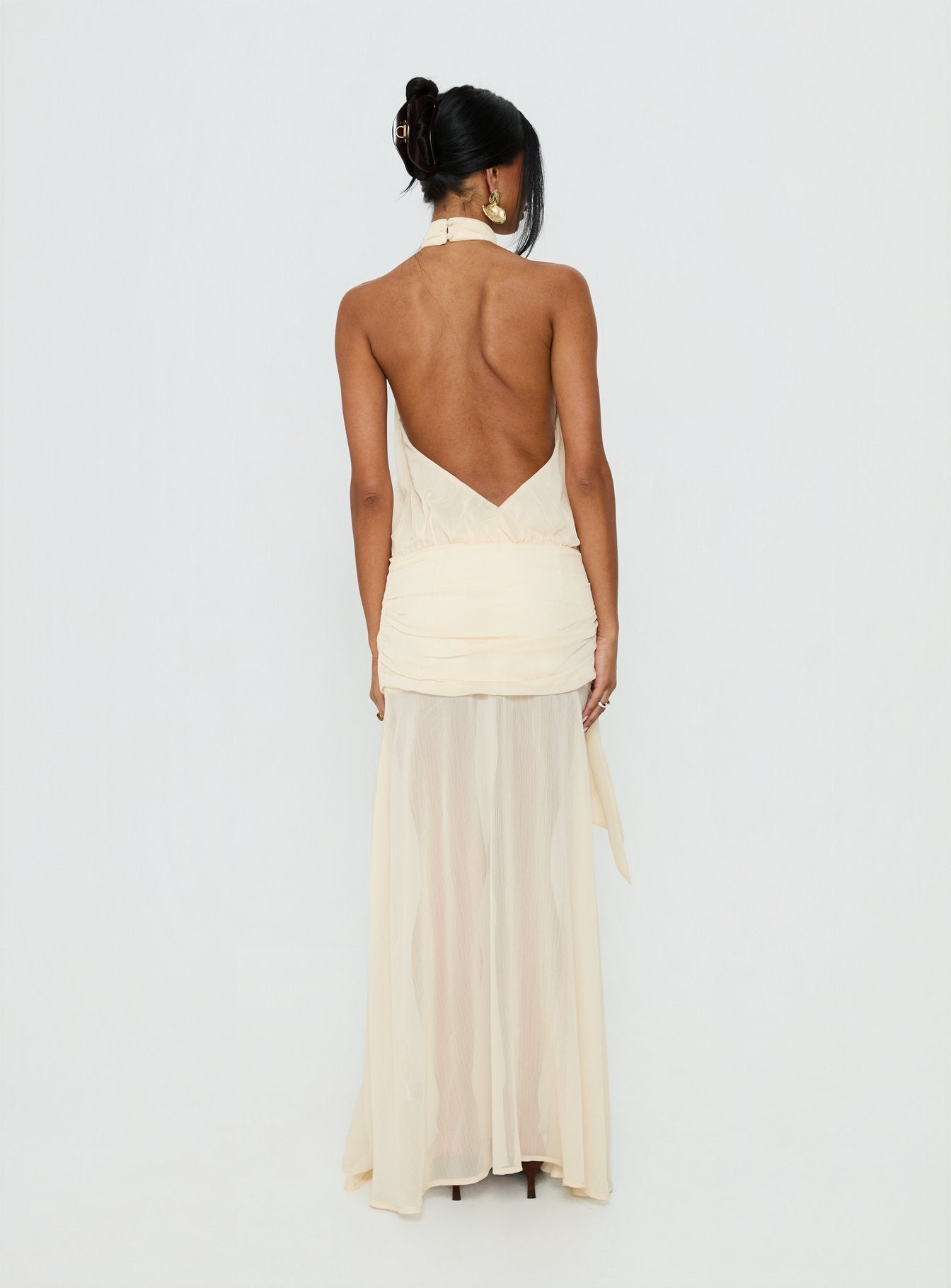 Faythe High Neck Maxi Dress Butter - Image 5