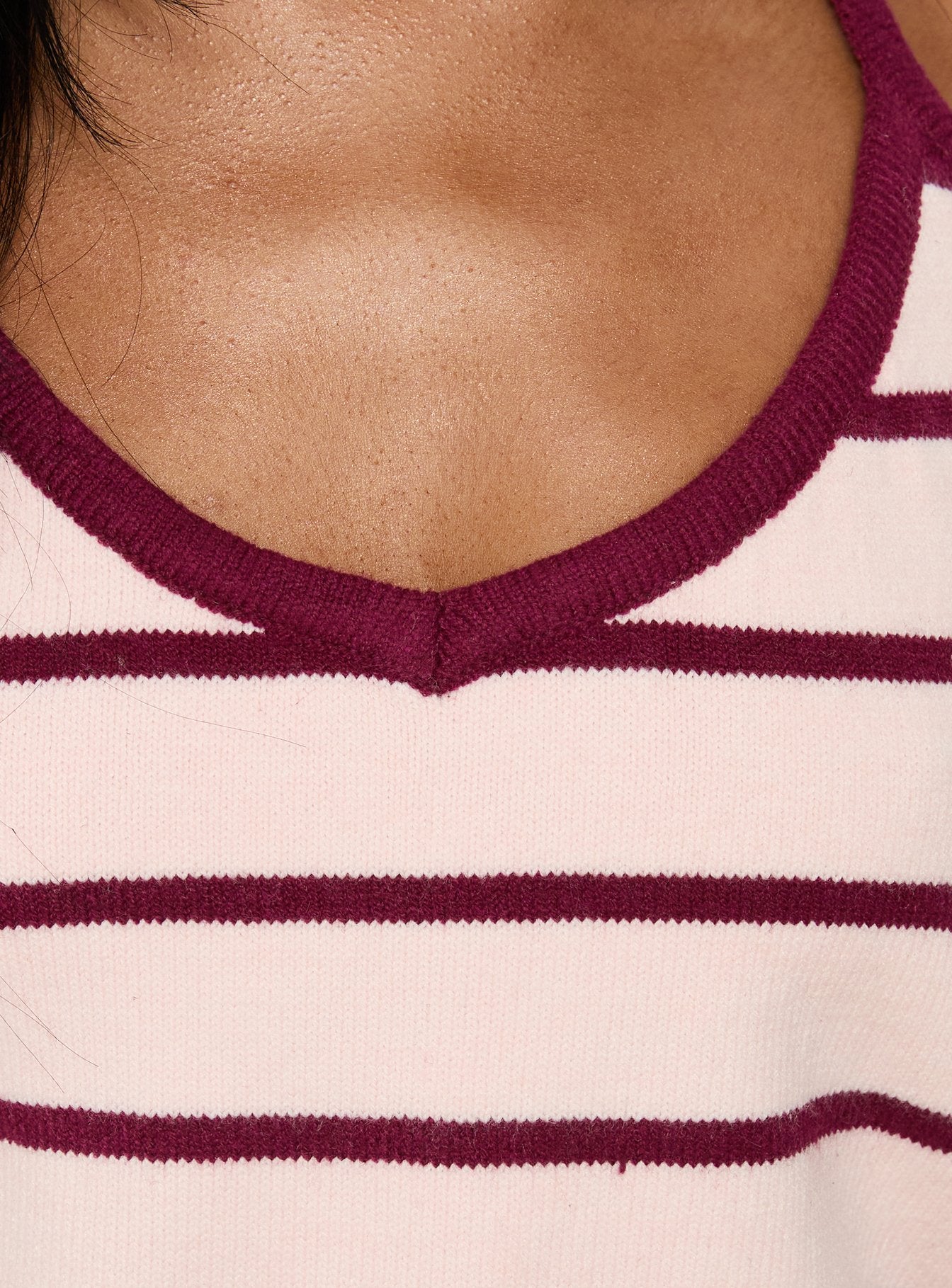 Is It True Halter Neck Top Pink / Burgundy Stripe - Image 5