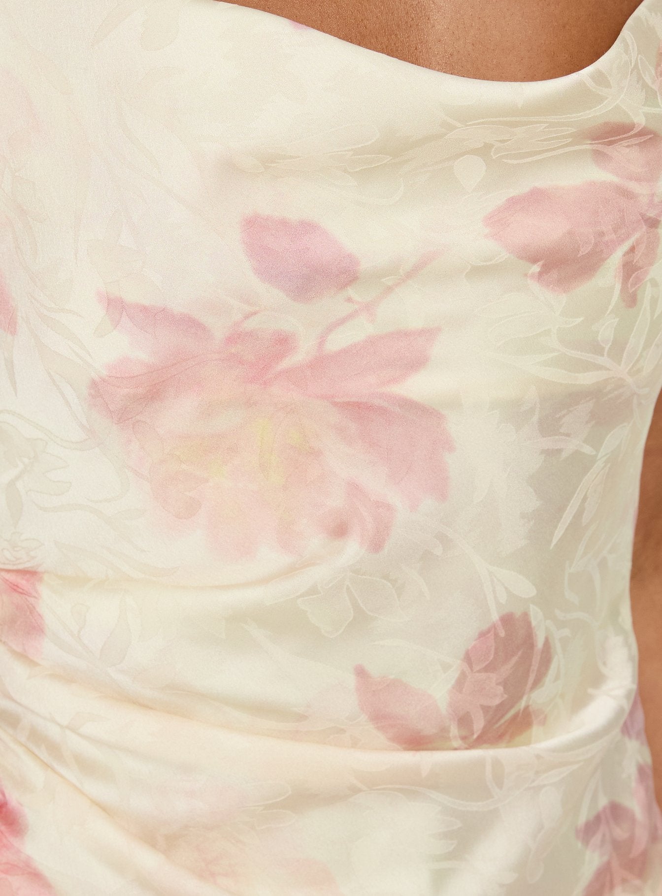 Mienna Cowl Neck Mini Dress Yellow / Pink Floral - Image 5
