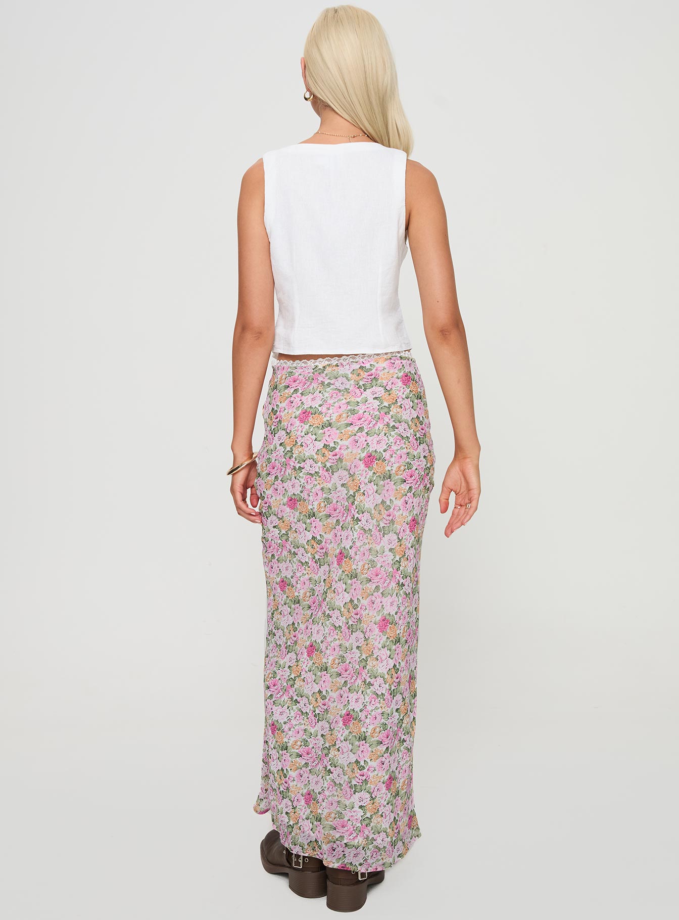 Emily Maxi Skirt Pink Floral - Image 5