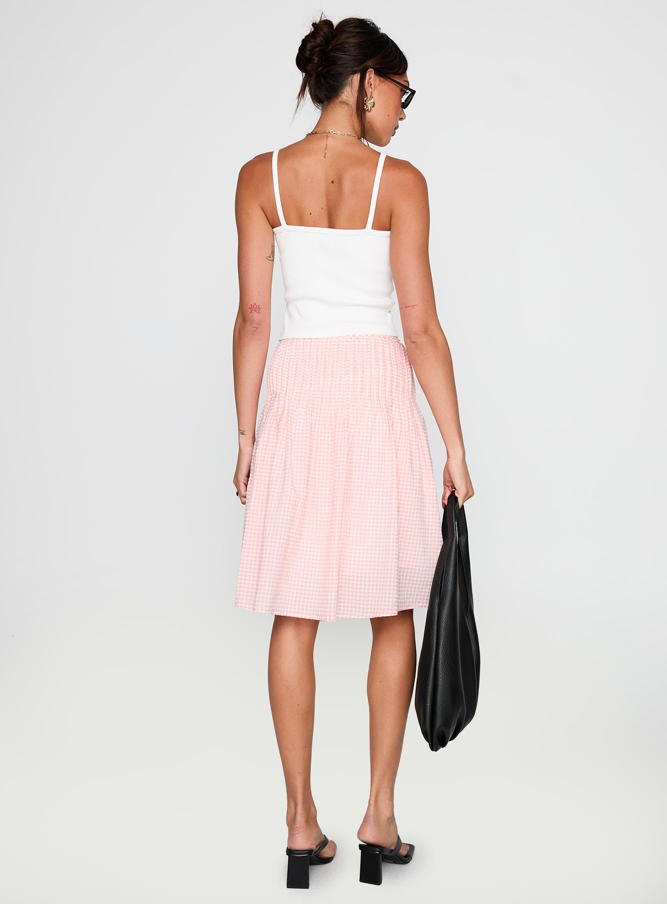 Maryanna Midi Skirt Pink Gingham - Image 5