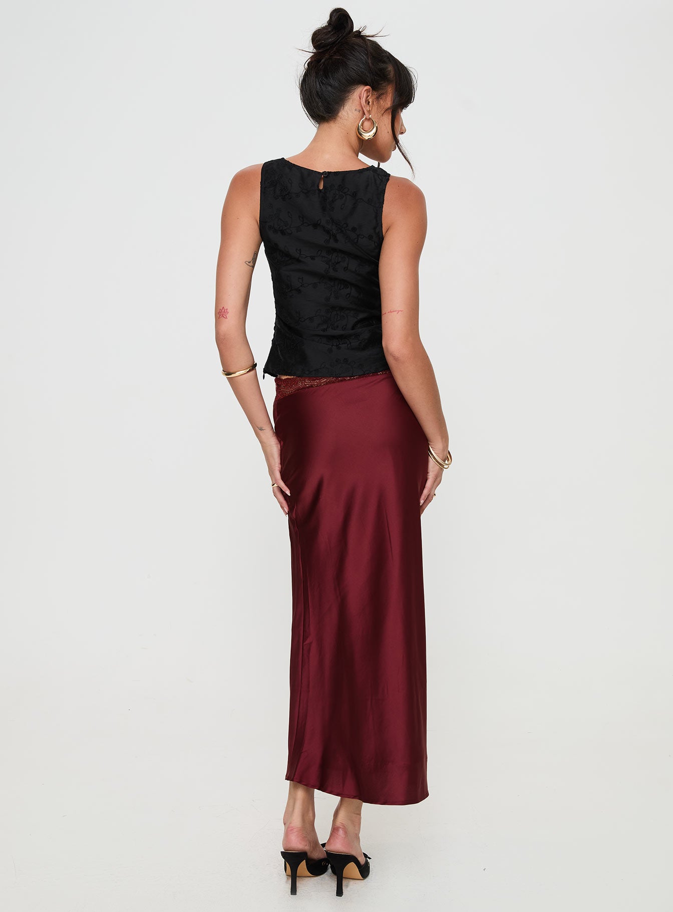 The Charmaine Maxi Skirt Burgundy - Image 5
