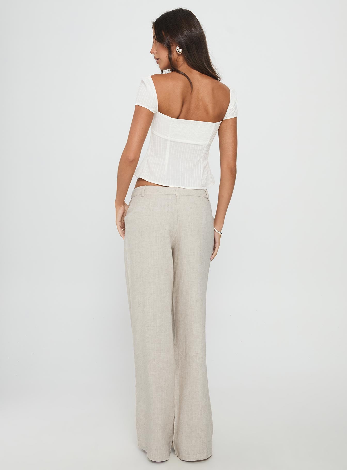 Syrena Tailored Wide Leg Pant Natural - Image 5