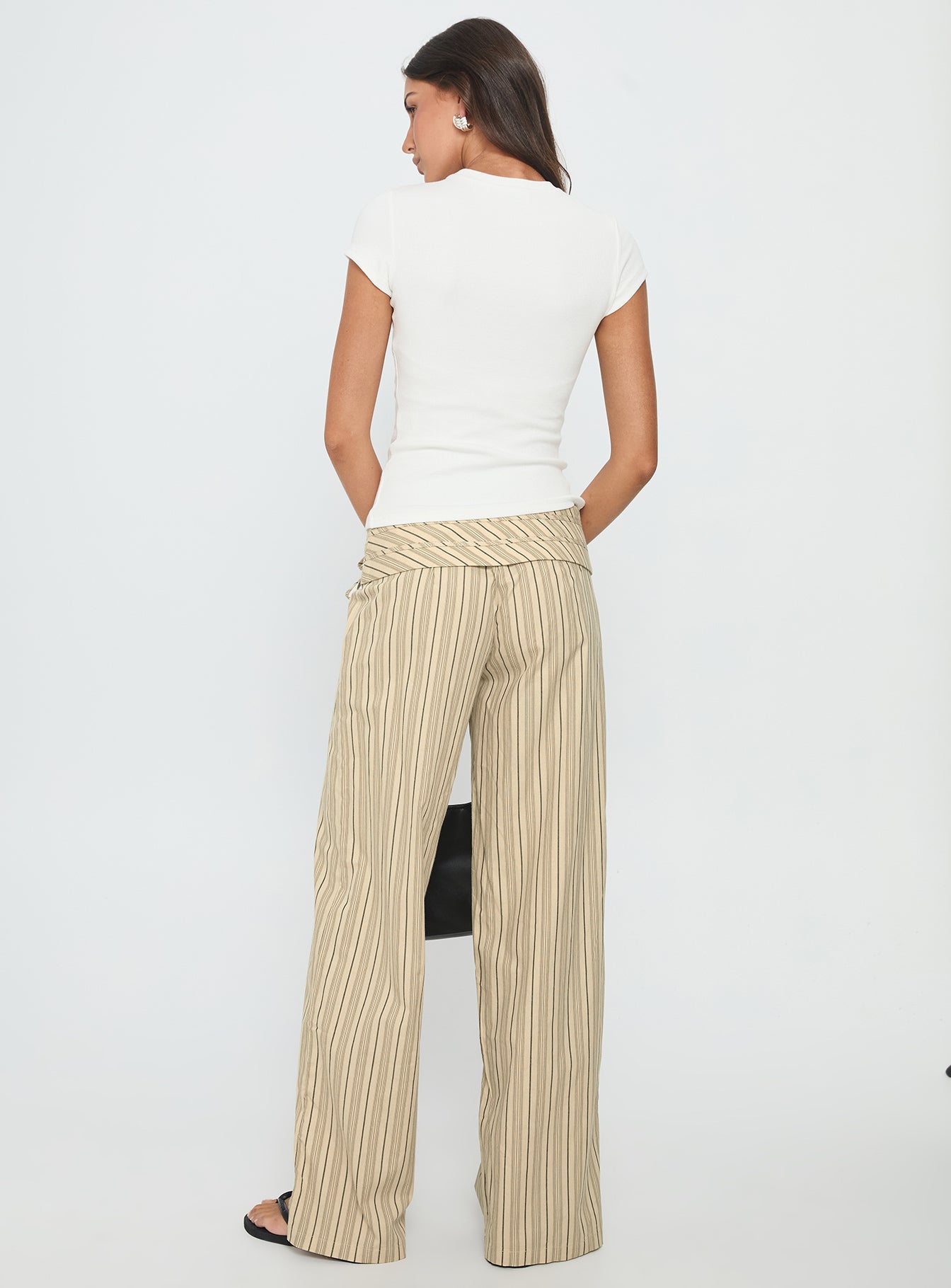 Seneca Wrap Pant Beige Stripe - Image 5