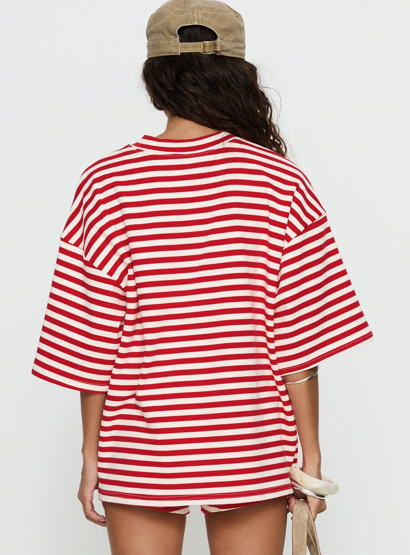 Bryanne Short Sleeve Top Red Stripe - Image 5