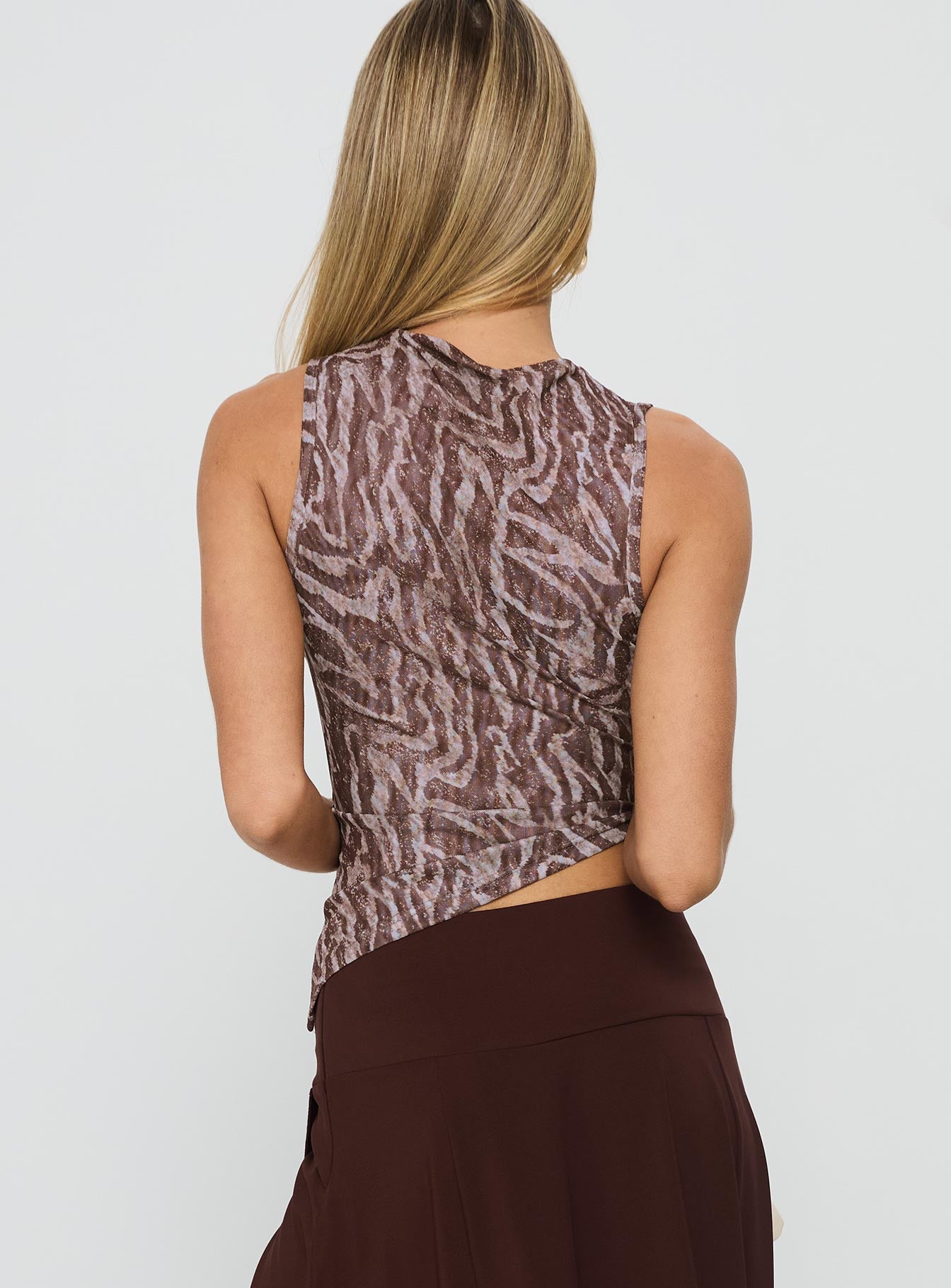 Sunburn Asymmetrical Top Brown Zebra - Image 5