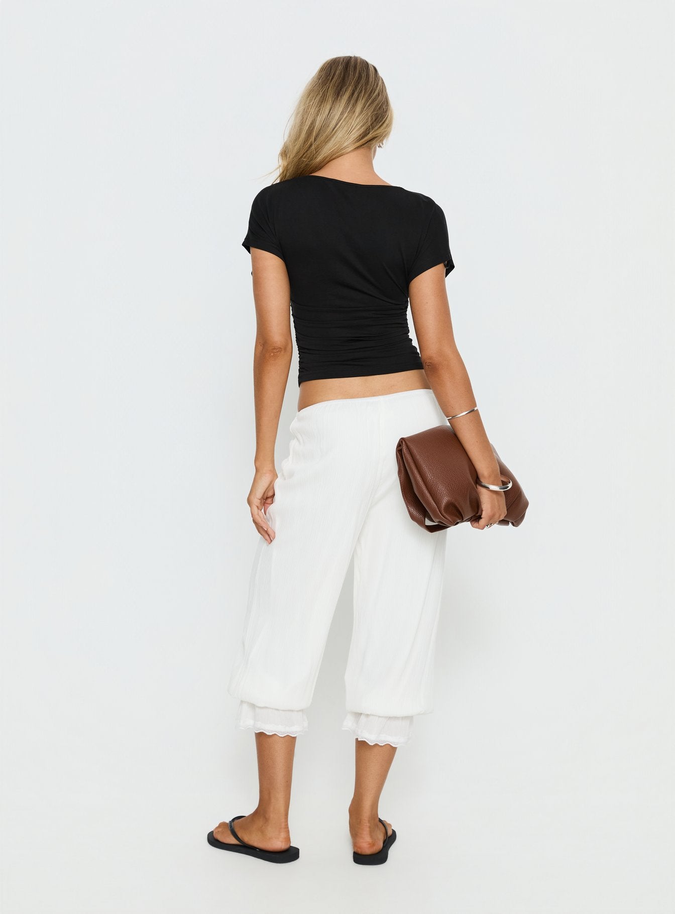 Basma Bloomer Trouser Pants Rayon White - Image 5