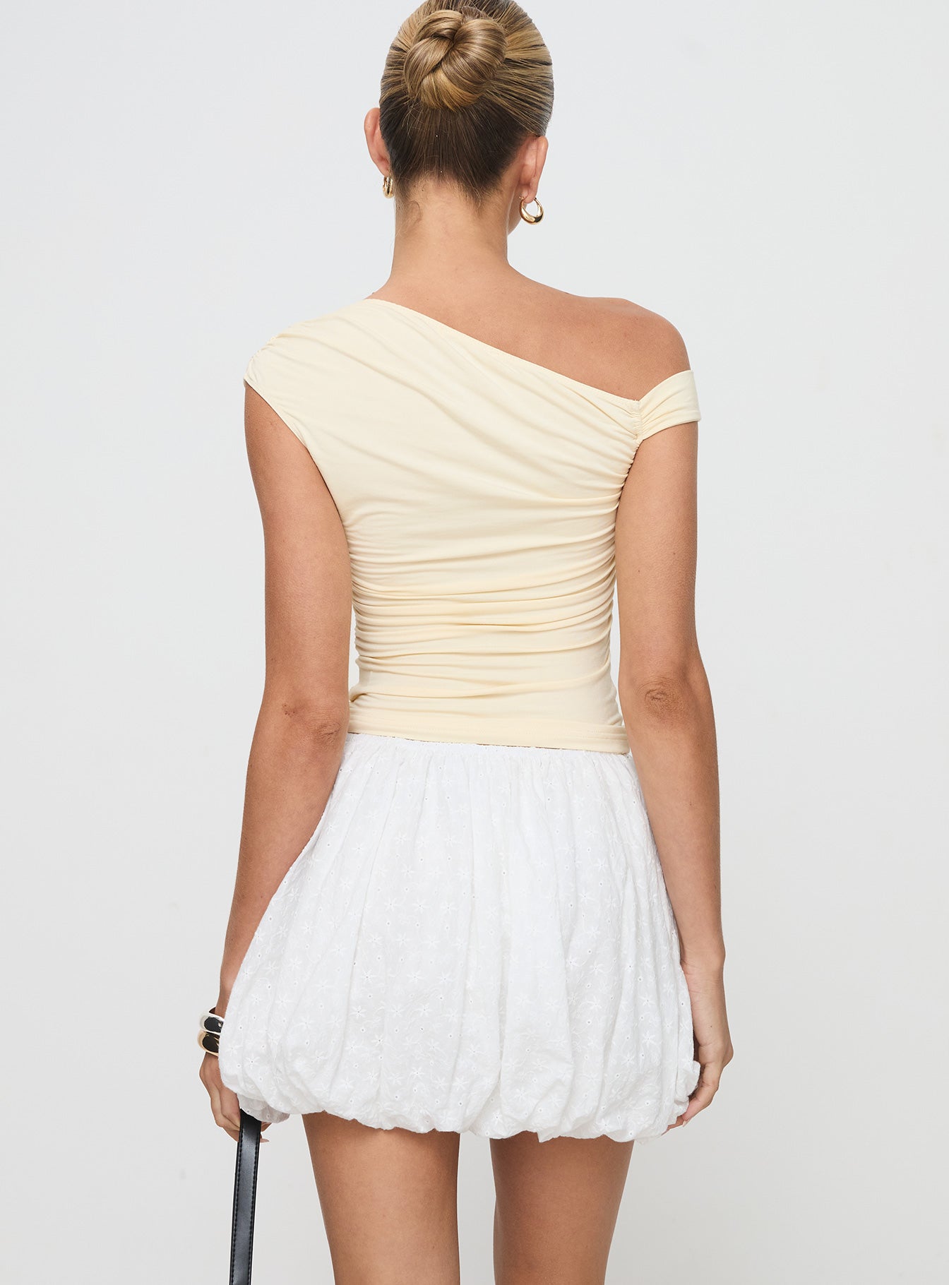 Anglaise Bubble Hem Mini Skirt White - Image 5