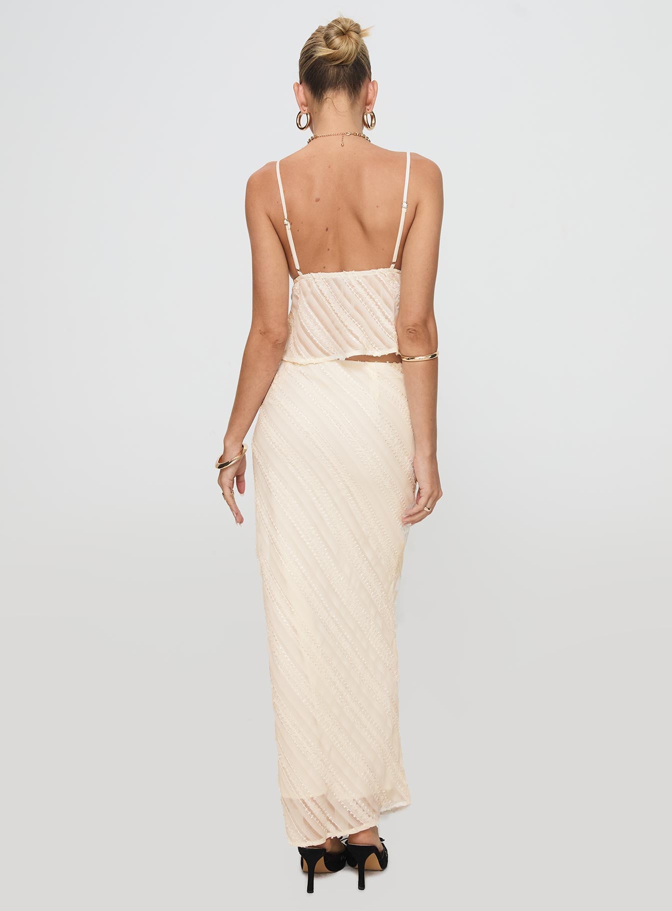 Jacintha Maxi Skirt Cream - Image 5
