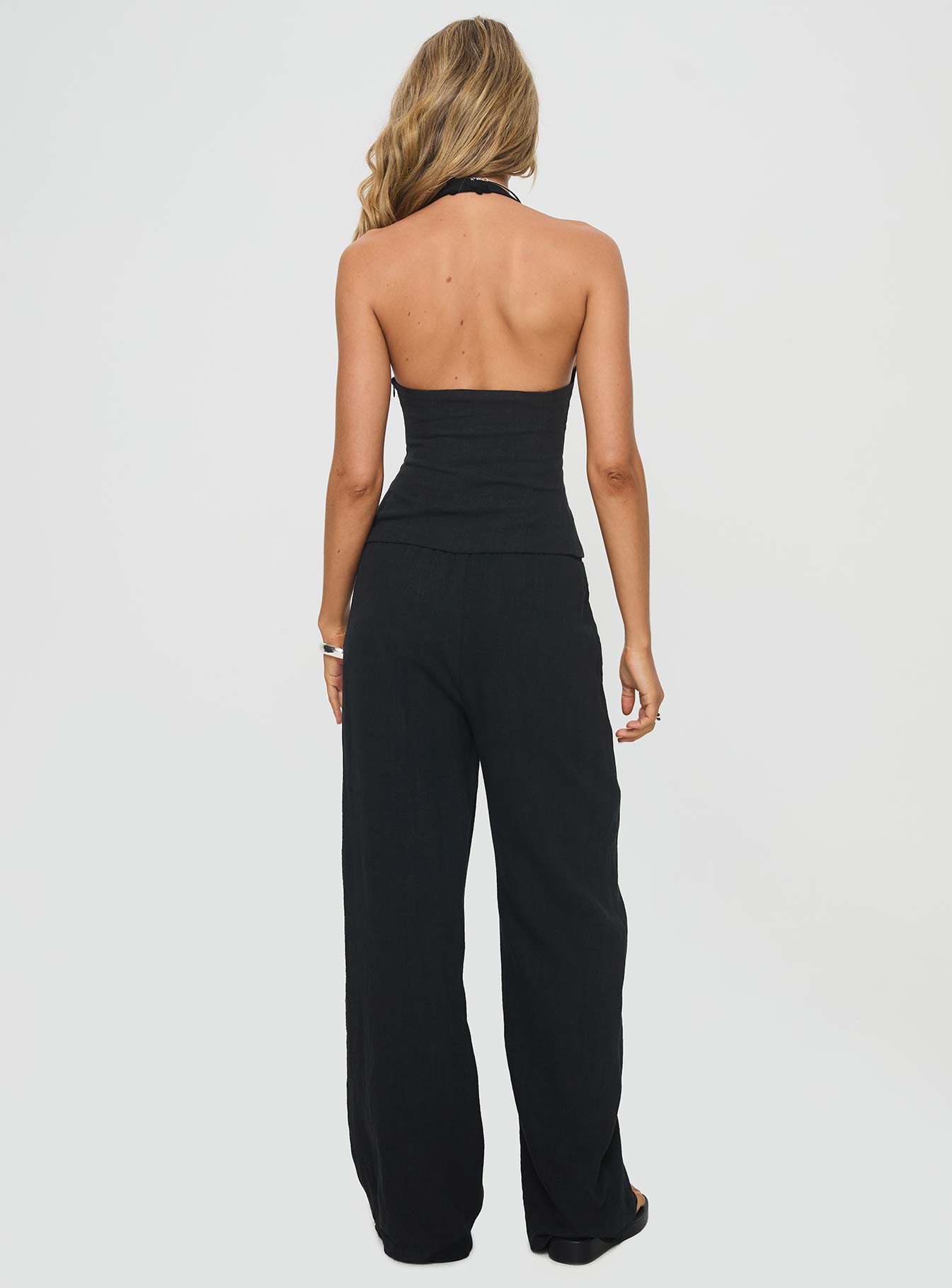 Felipe Linen Blend Pants Black - Image 5