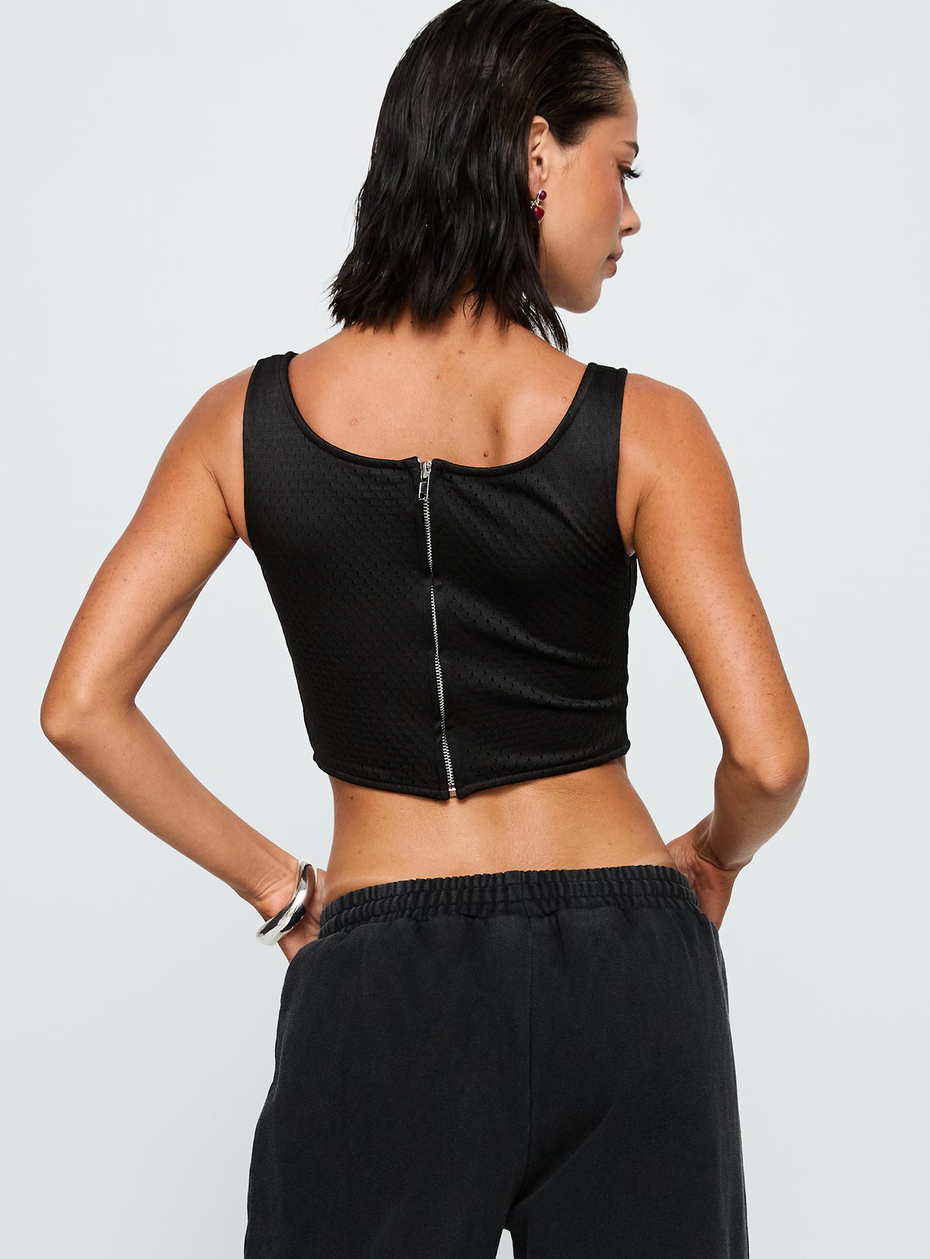 SDSU Jersey Corset Top Black - Image 5