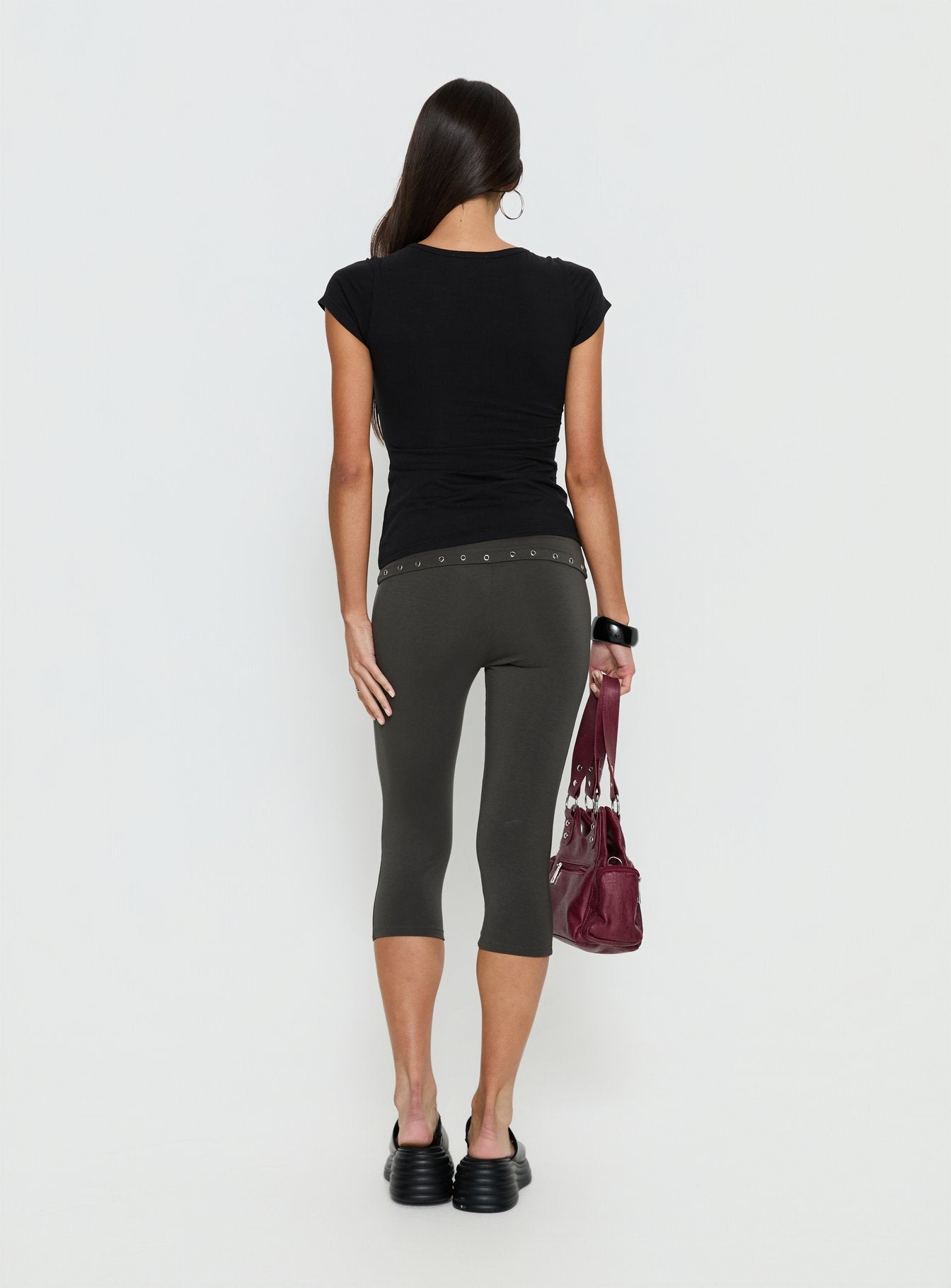 Enmu Capri Trouser Charcoal Grey - Image 5