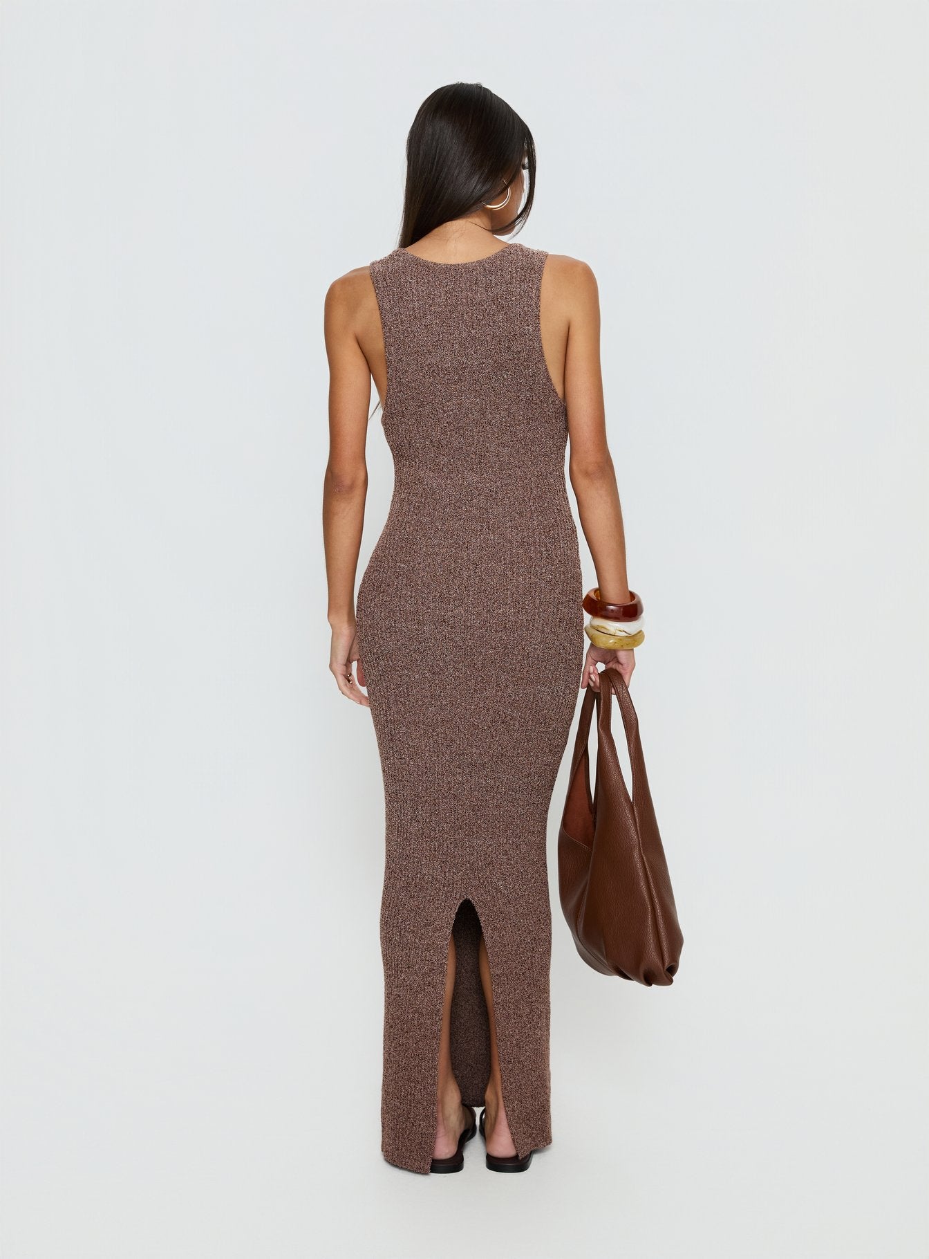 Imirisa Scoop Knit Maxi Dress Mocha - Image 4