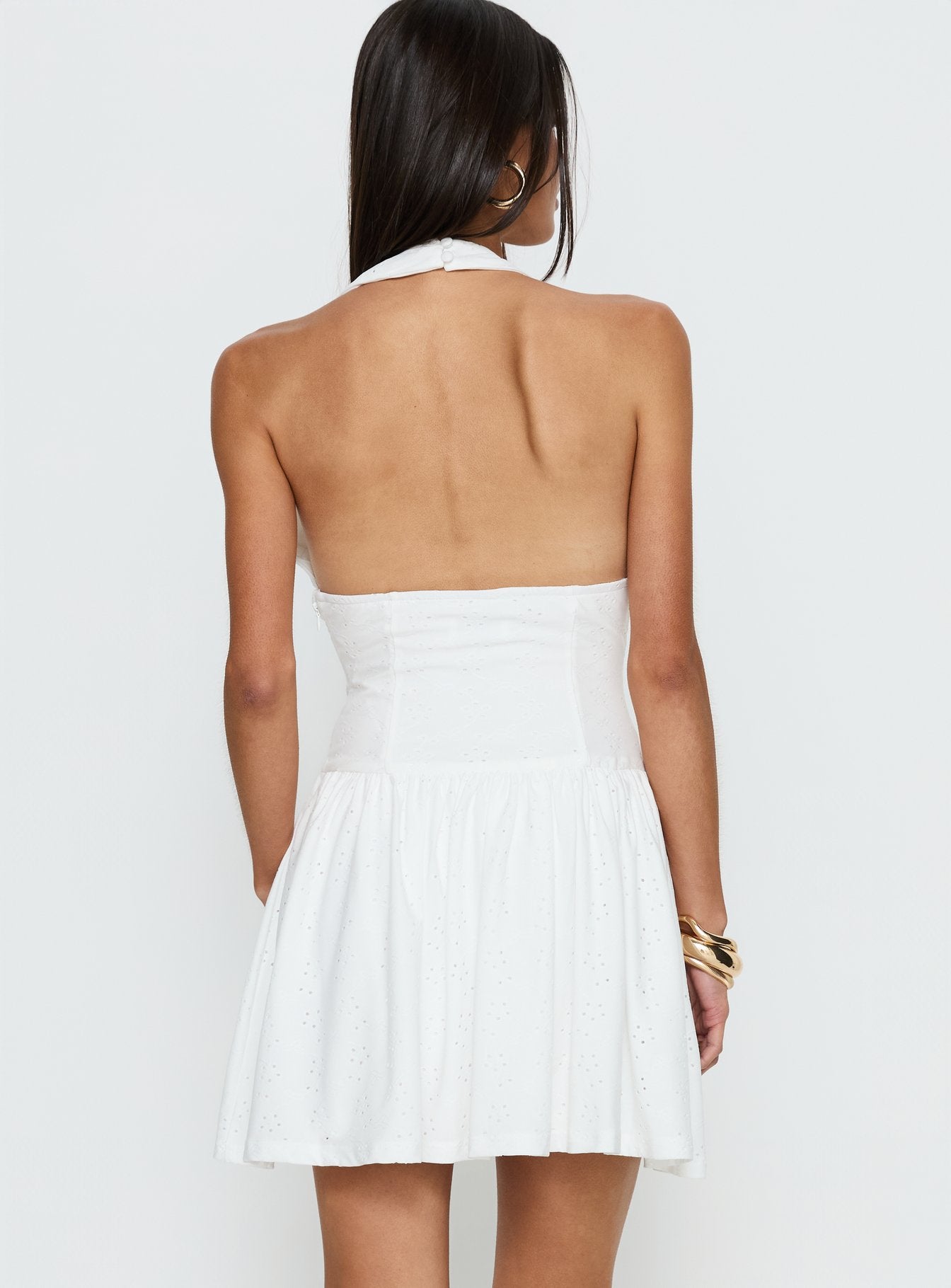 Imojen Halter Mini Dress White - Image 5