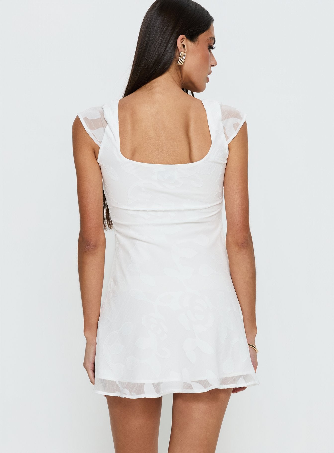 Lucienna Mini Dress White Floral - Image 5