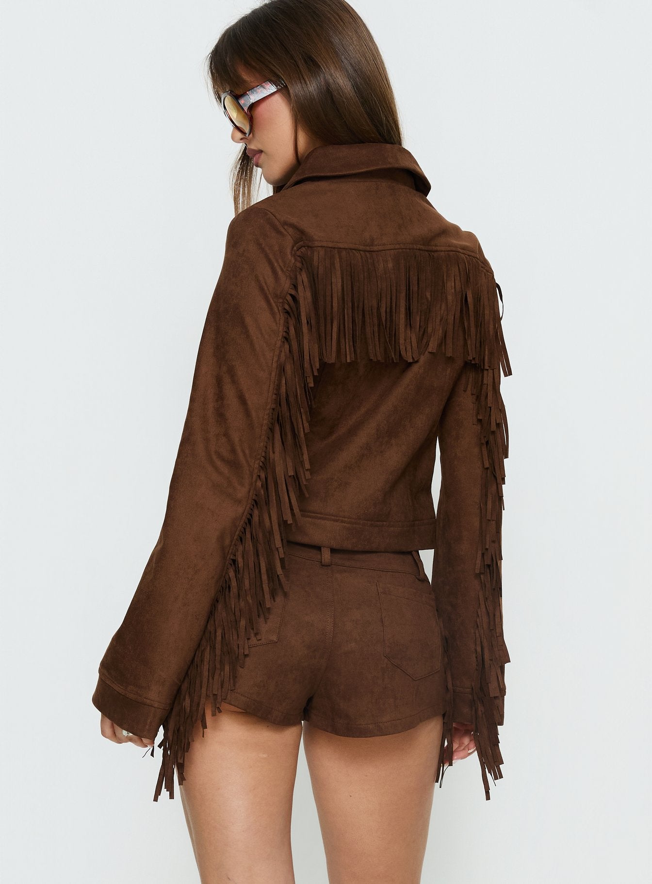 Dakohda Fringe Jacket Chocolate Brown - Image 5