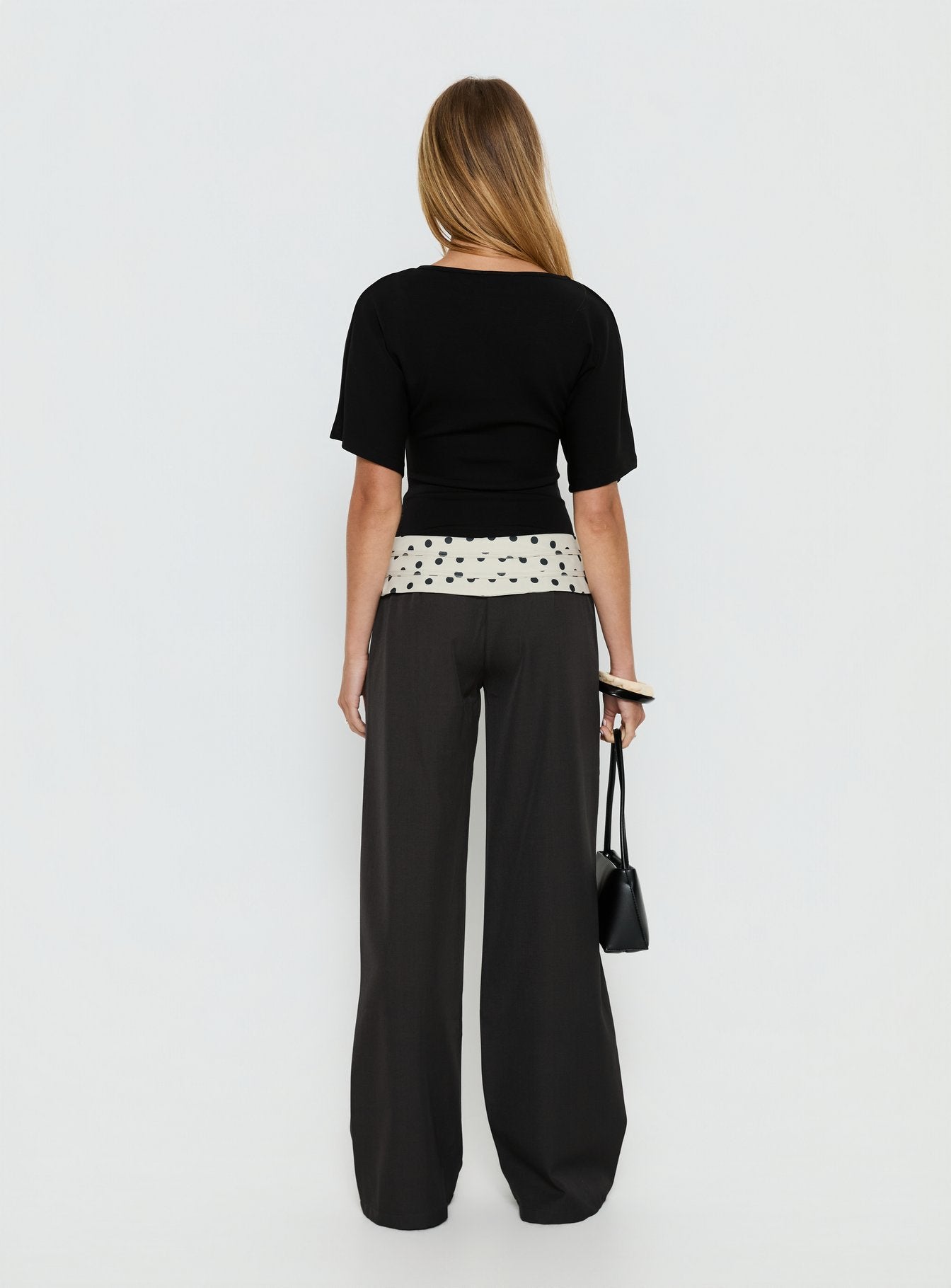 Arazia Cinched Short Sleeve Top Black - Image 5