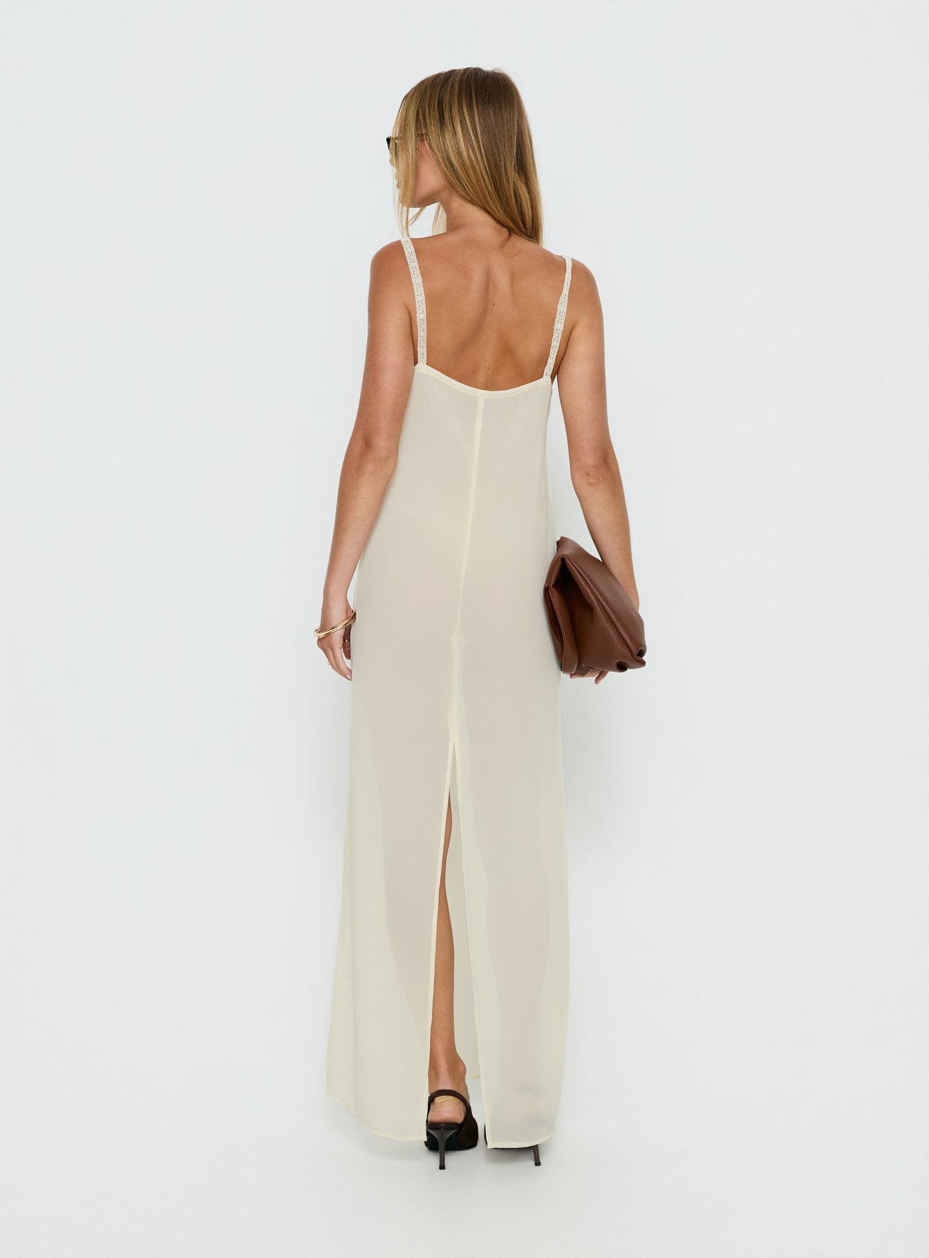 Glacial Sheer Maxi Dress Butter - Image 5