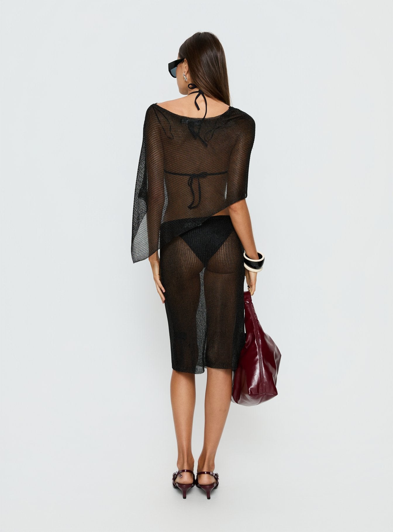 Luminous Midi Skirt Black - Image 5
