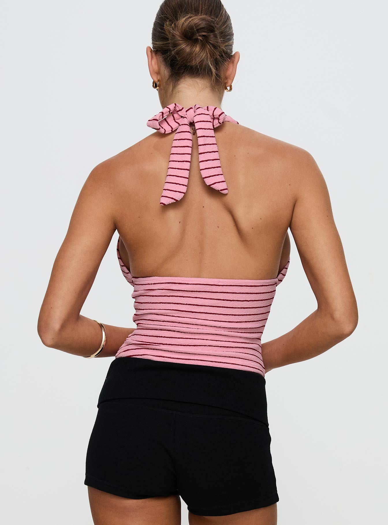 Whimsy Halter Top Pink / Red Stripe - Image 5