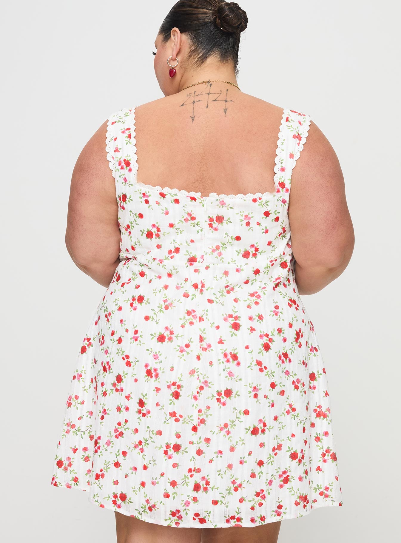 Dasha Mini Dress White Floral Curve - Image 5