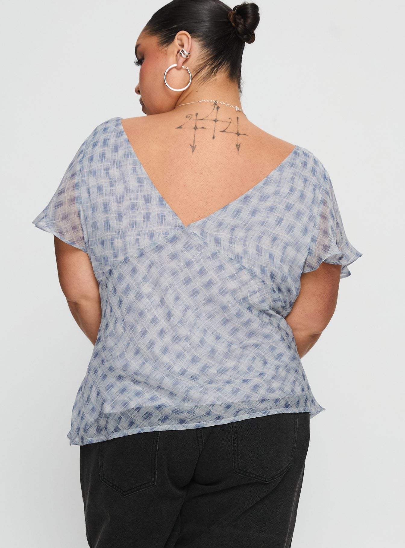 My Last Love Top Blue Check Curve - Image 4