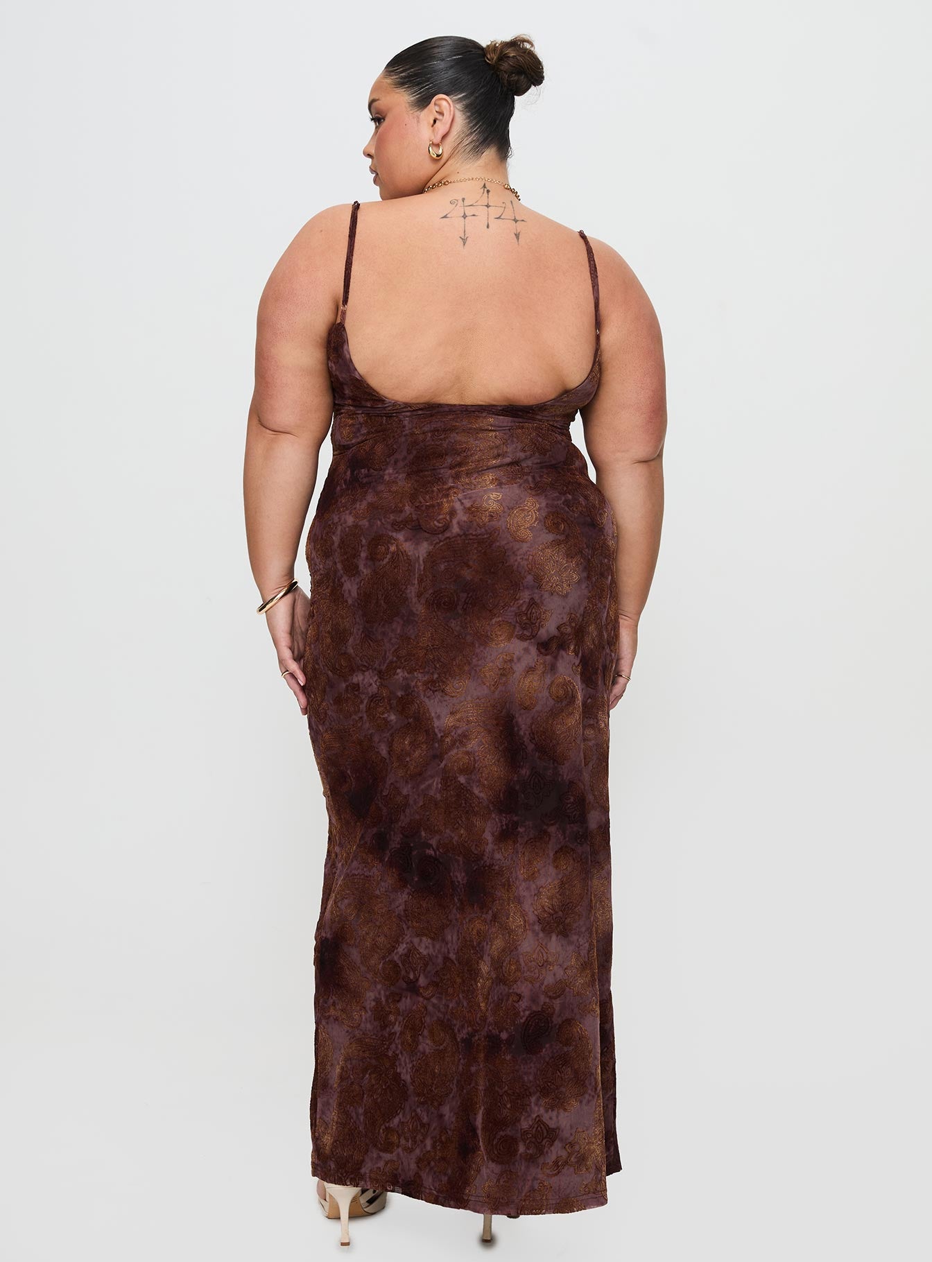 Knox Maxi Dress Chocolate Paisley Curve - Image 5