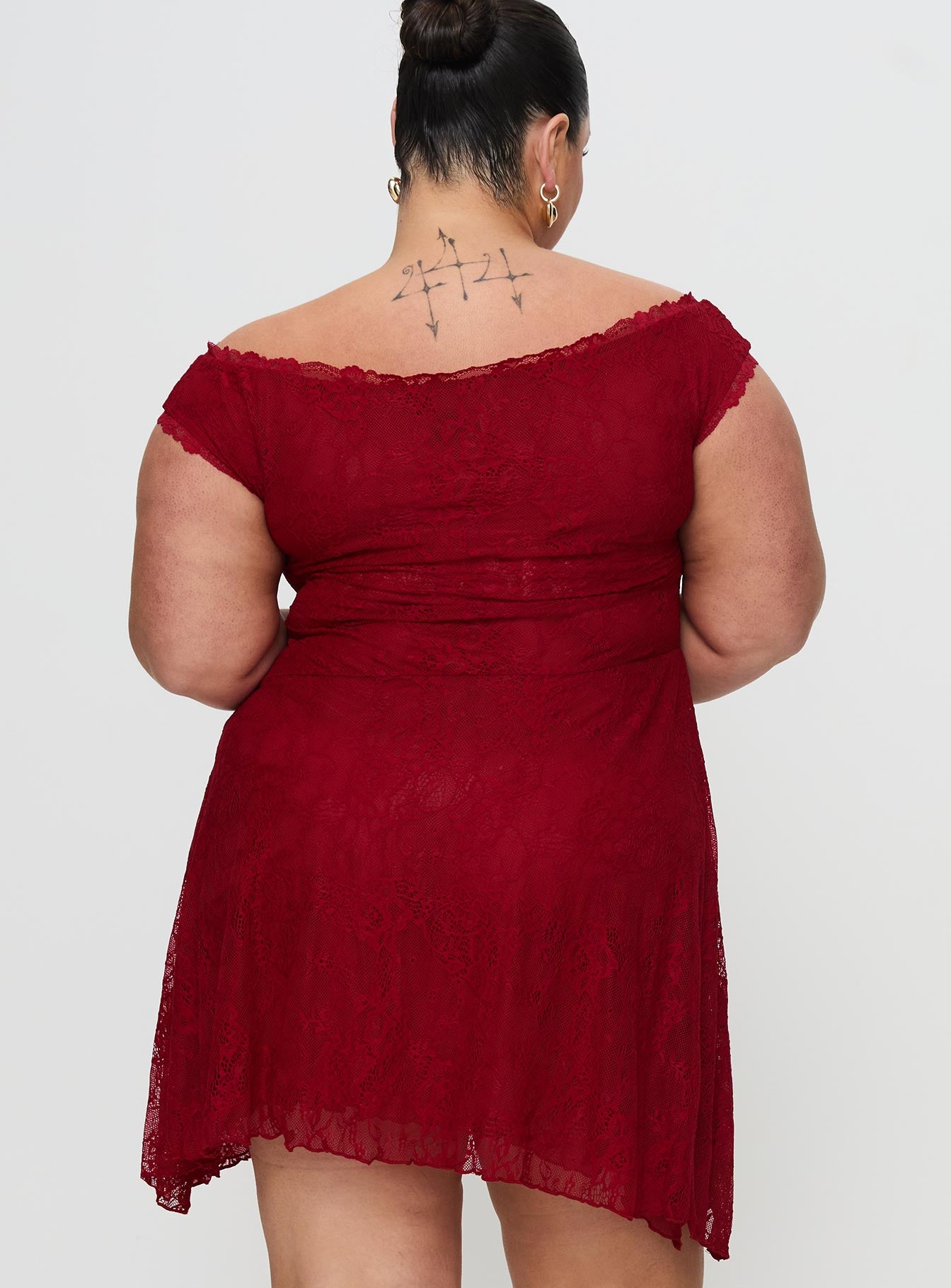 La Dolce Vita Lace Mini Dress Red - Image 9