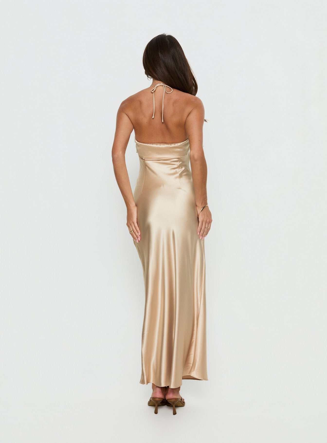 Fireproof Halter Maxi Dress Champagne - Image 5
