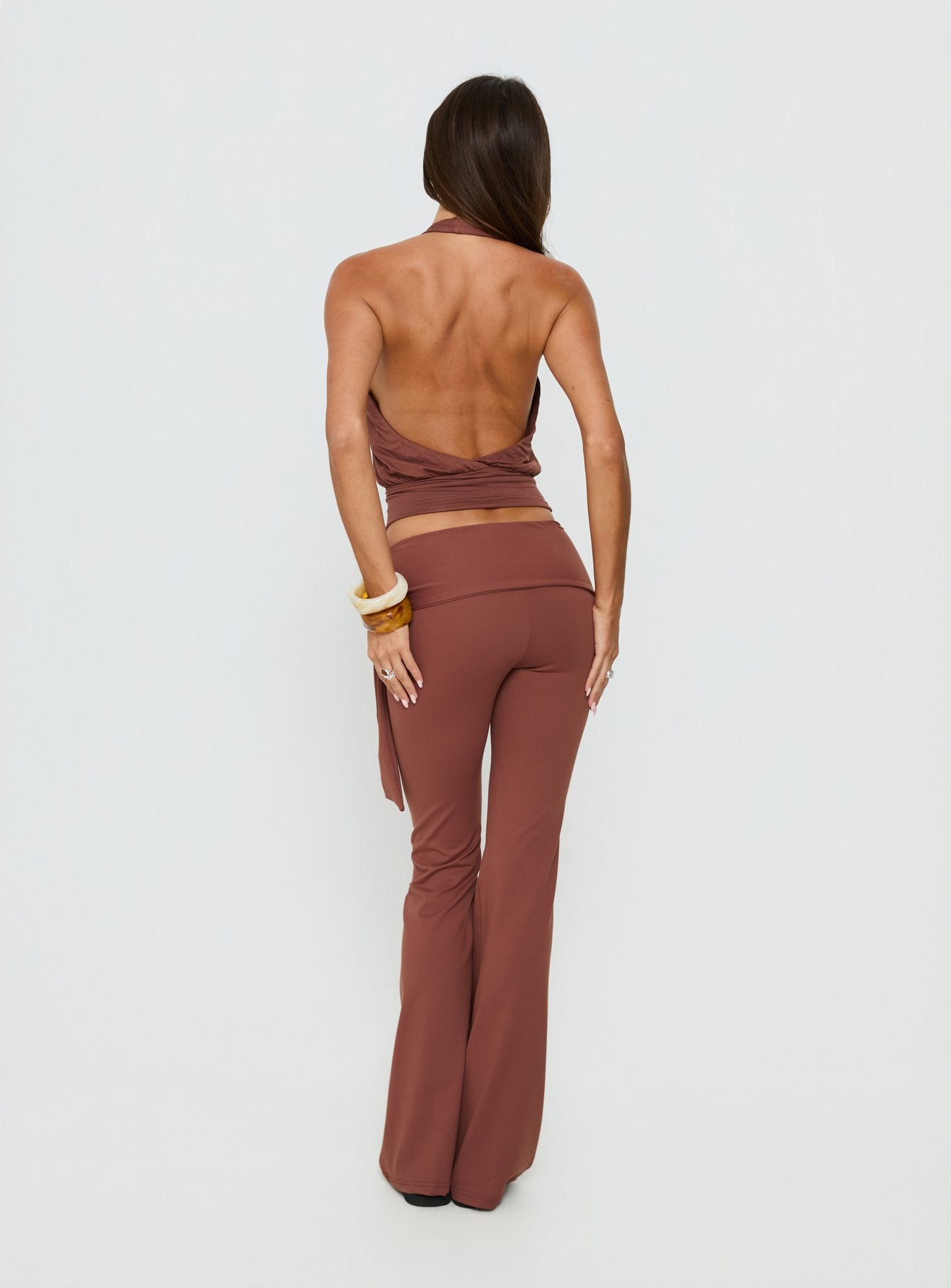 Daily Define Tie Waist Pants Brown - Image 5