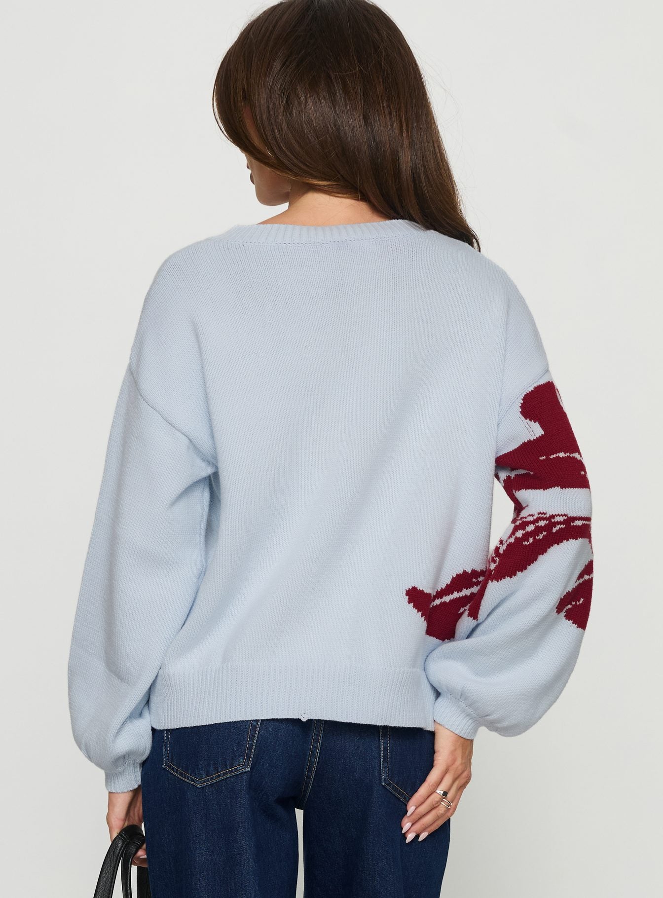 Jalenn Floral Knit Cardigan Blue / Red - Image 5